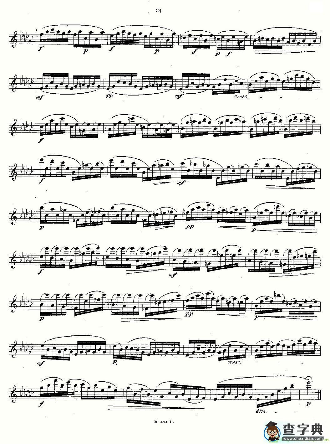 24首长笛练习曲 Op.15 之11—15长笛谱(Andersen作曲)