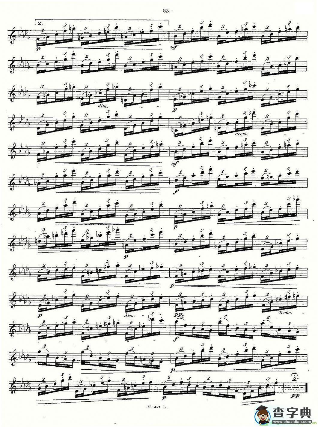 24首长笛练习曲 Op.15 之16—20长笛谱(Andersen作曲)