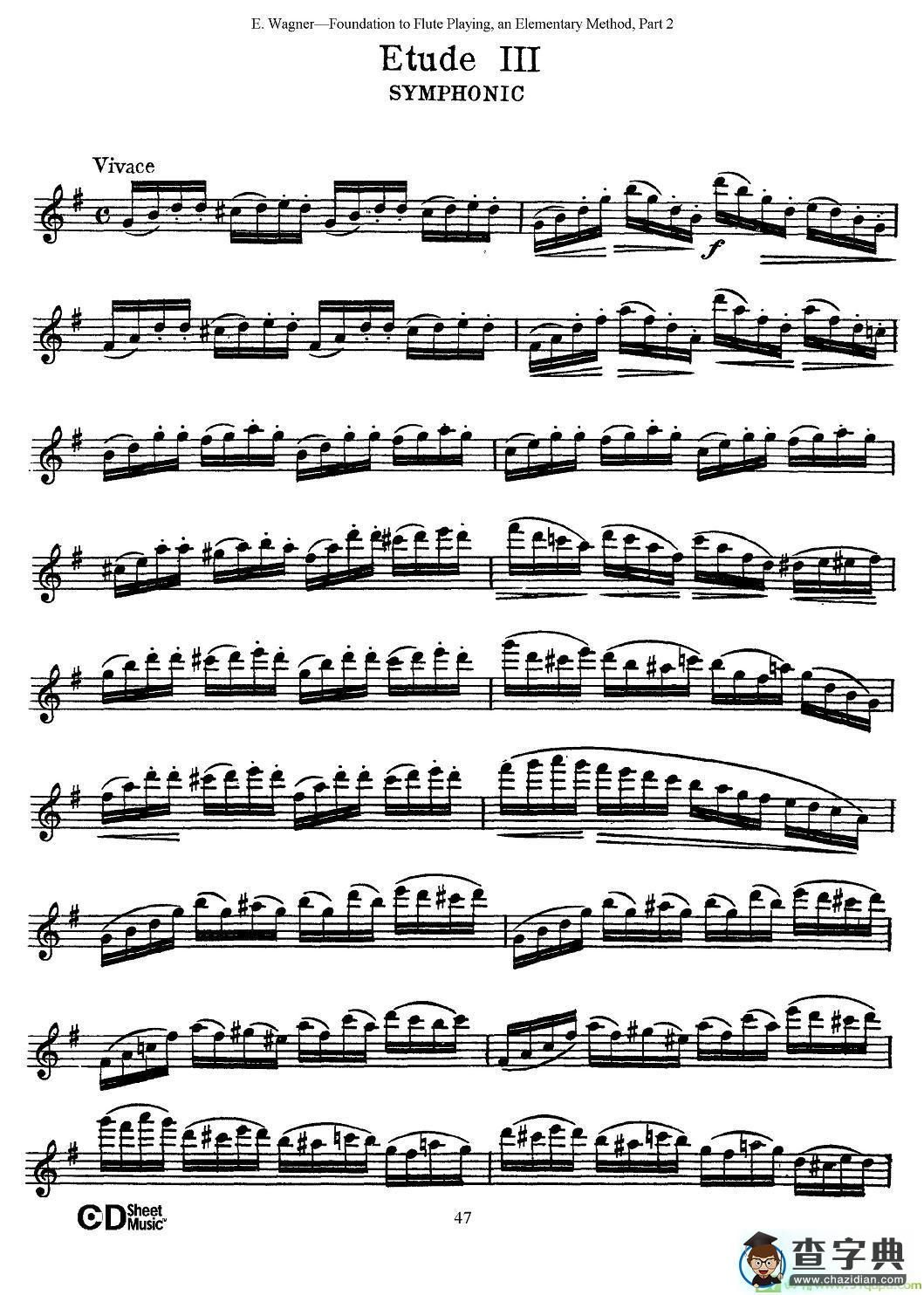 长笛演奏基础教程练习长笛谱(E·Wagner作曲)
