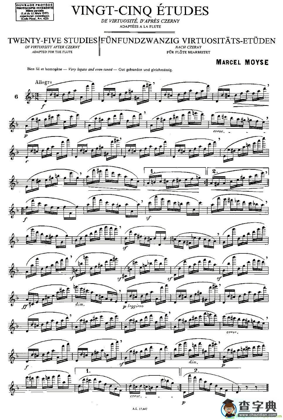 Moyse - 25 Studies after Czerny flute  [6]长笛谱(Moyse作曲)