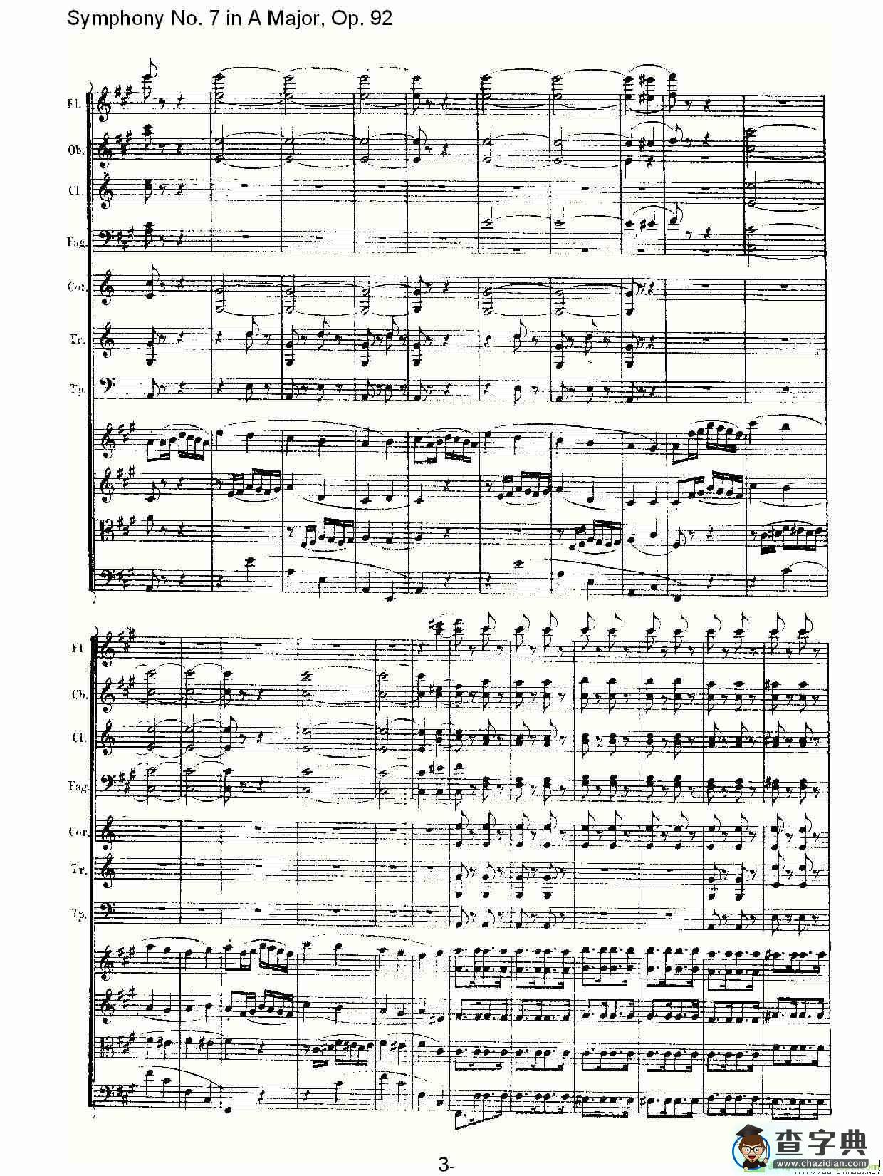 A大调第七交响曲 Op.92第四乐章简谱(路德维西·冯·贝多芬演唱)