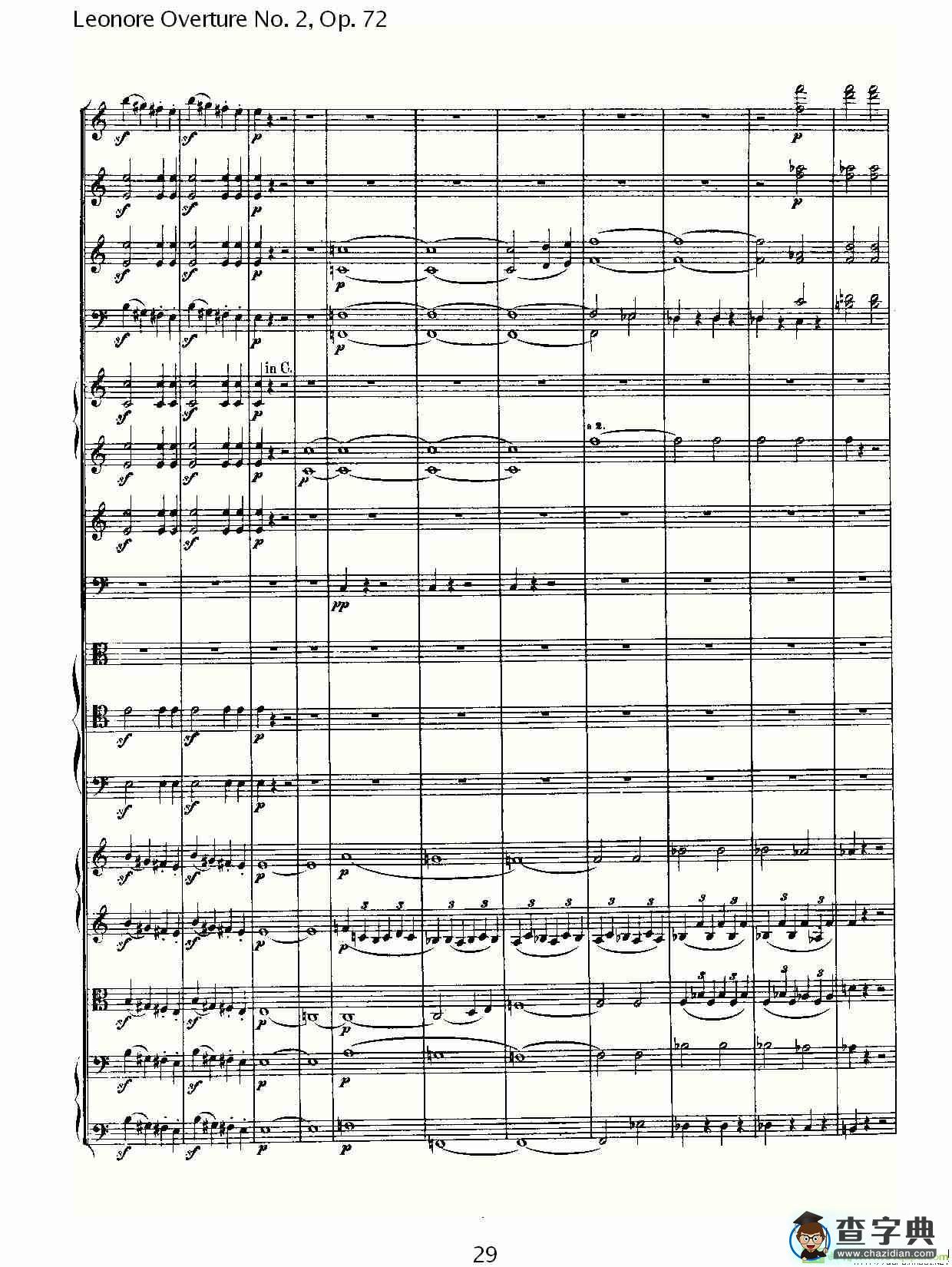 Leonore Overture No. 2，Op. 72简谱