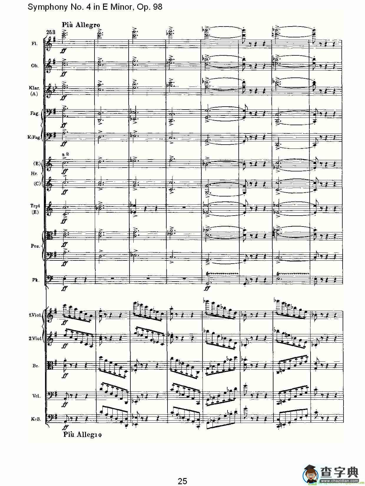 E小调第四交响曲, Op.98 第四乐章简谱(约翰内斯·勃拉姆斯演唱)