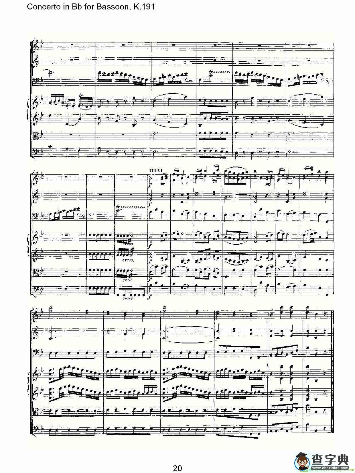 Concerto in Bb for Bassoon, K.191简谱(沃尔夫冈·阿马多伊斯·莫扎特演唱)