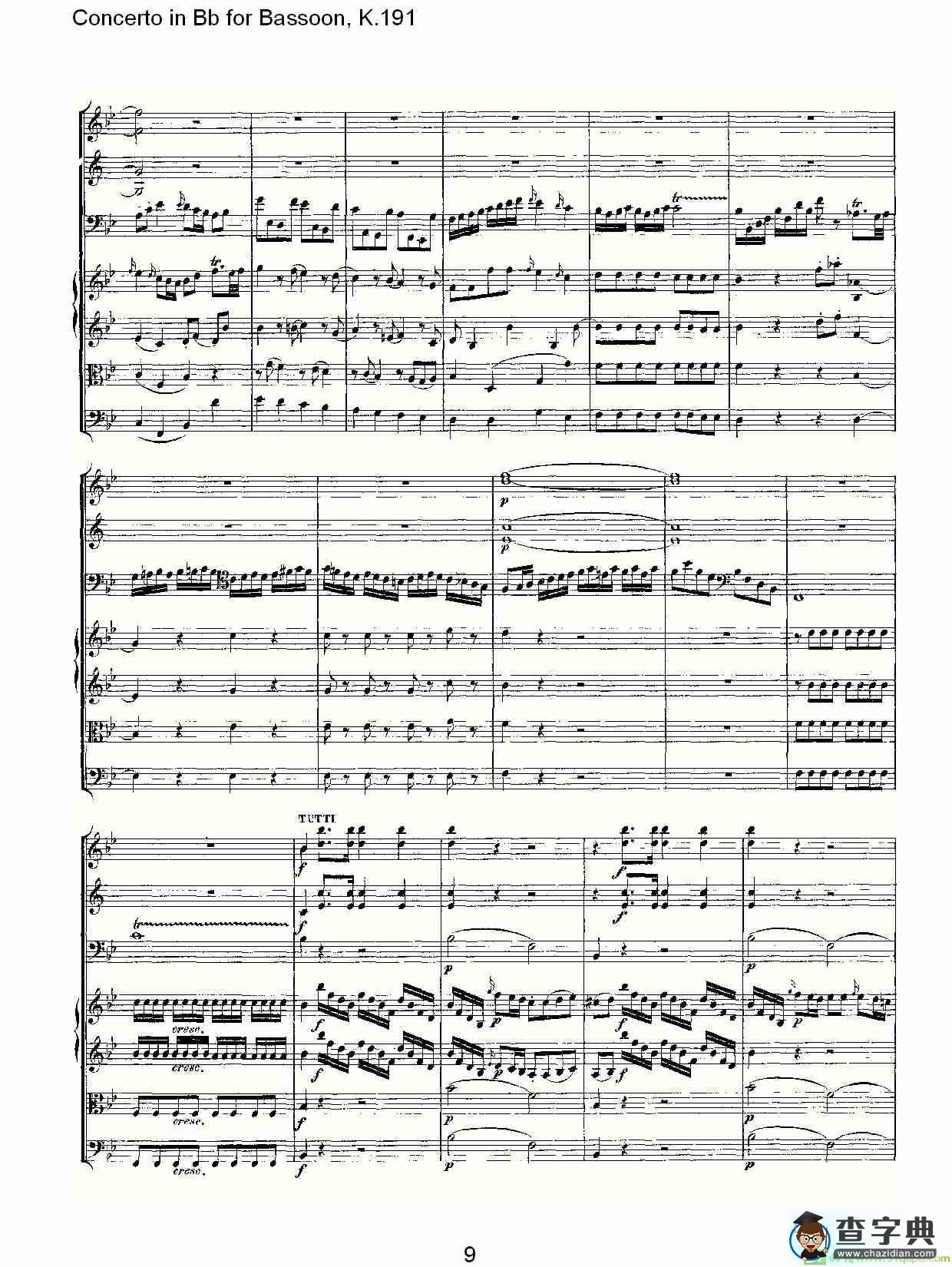 Concerto in Bb for Bassoon, K.191简谱(沃尔夫冈·阿马多伊斯·莫扎特演唱)