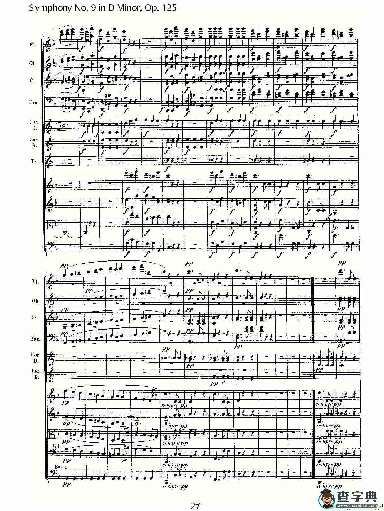 D小调第九交响曲 Op.125第二乐章简谱(路德维西·冯·贝多芬演唱)
