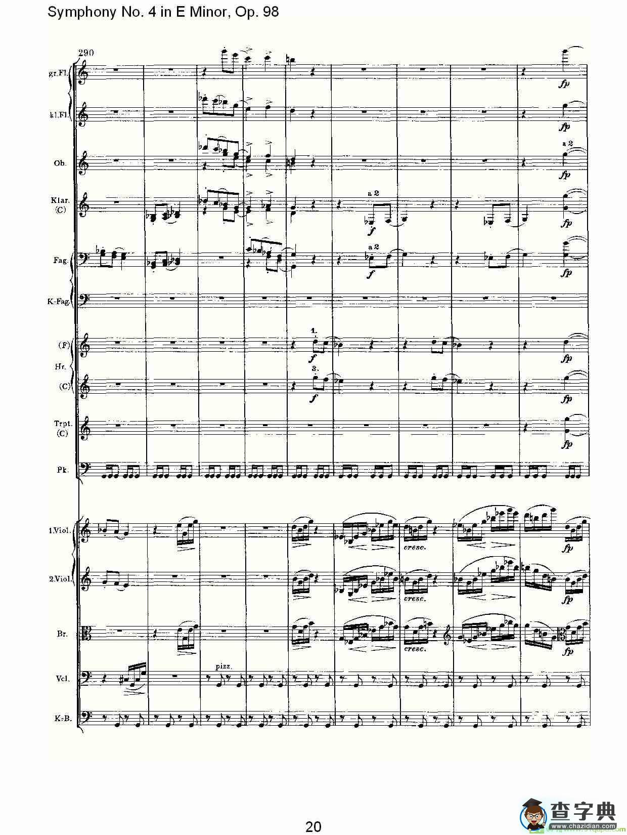 E小调第四交响曲, Op.98 第三乐章简谱(约翰内斯·勃拉姆斯演唱)