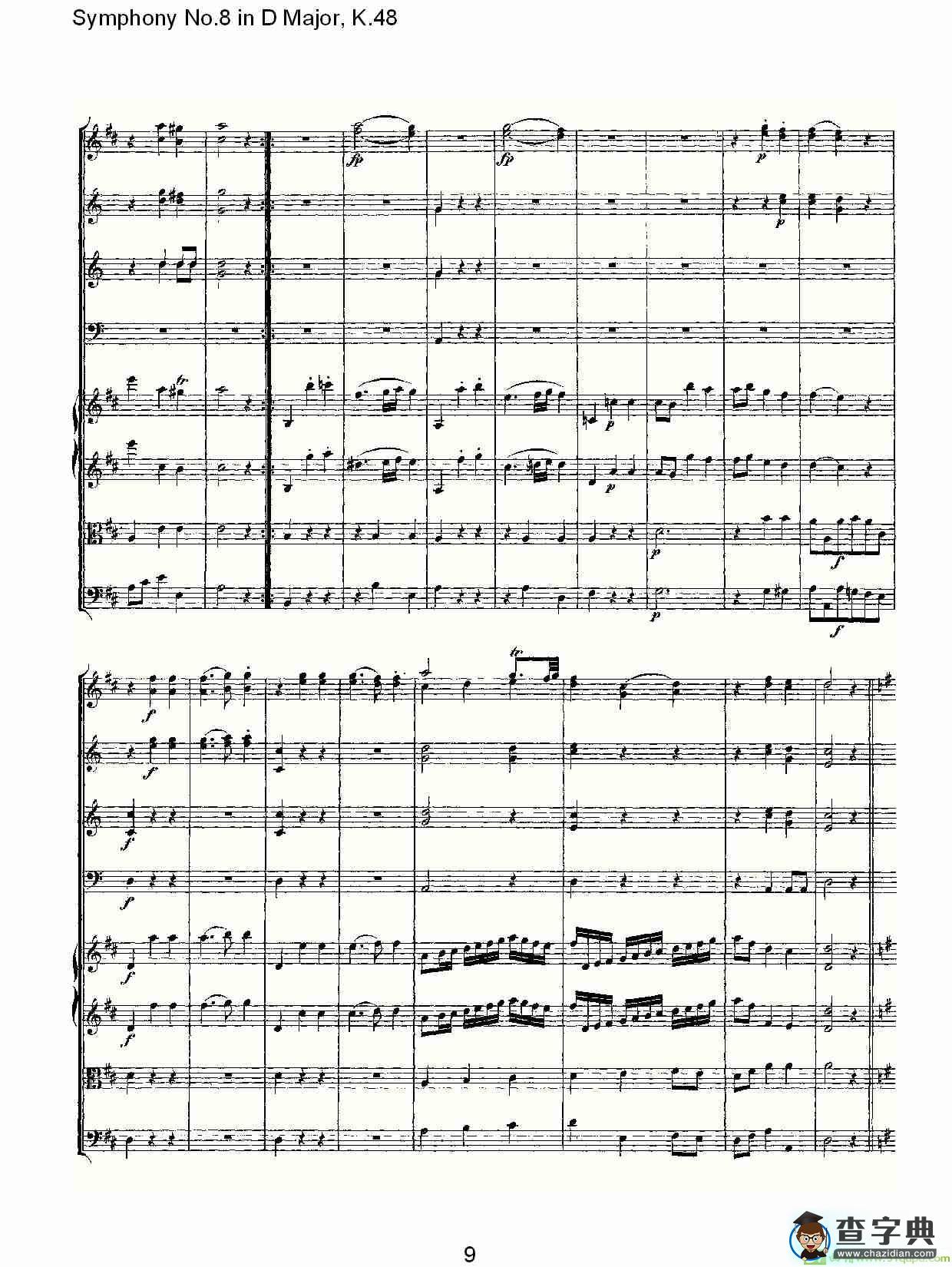 Symphony No.8 in D Major, K.48简谱