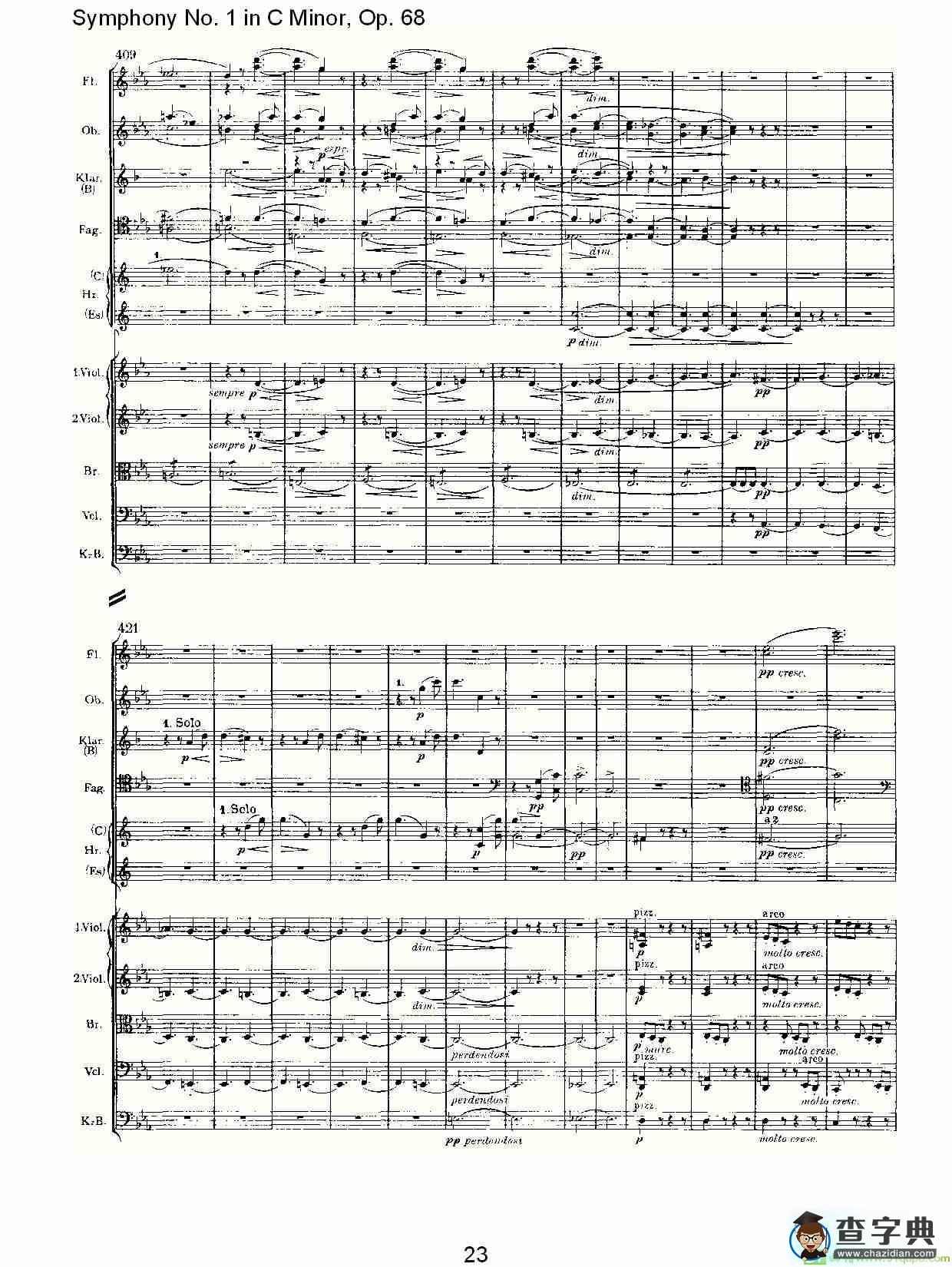 C小调第一交响曲, Op.68 第一乐章简谱(约翰内斯·勃拉姆斯演唱)
