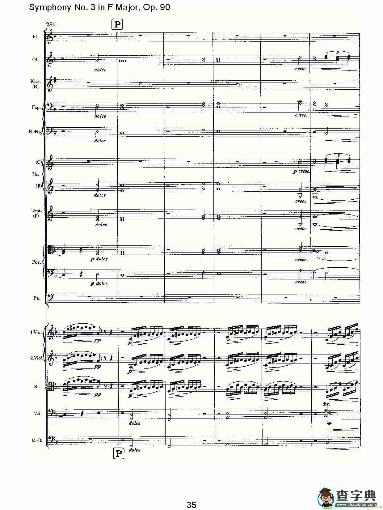F大调第三交响曲, Op.90第四乐章简谱(约翰内斯·勃拉姆斯演唱)