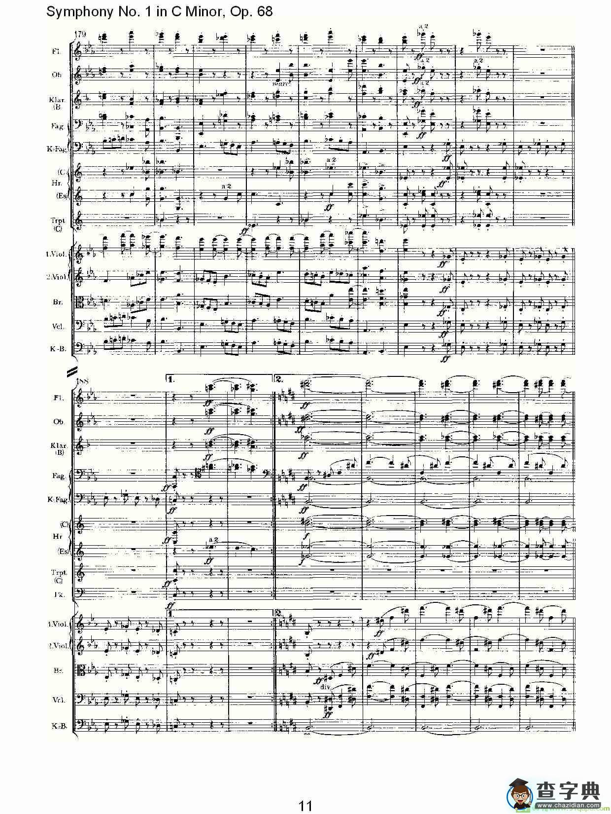 C小调第一交响曲, Op.68 第一乐章简谱(约翰内斯·勃拉姆斯演唱)