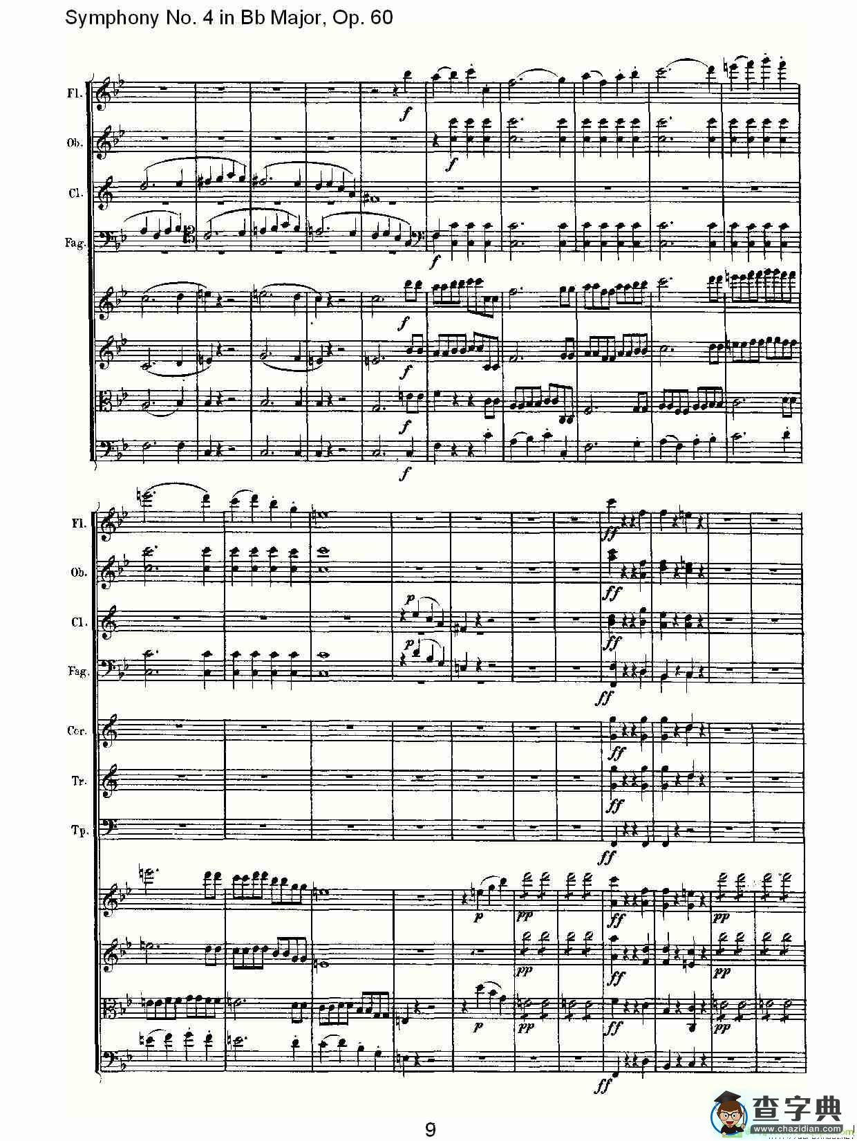 bB大调第四交响曲 Op.60第一乐章简谱(路德维西·冯·贝多芬演唱)