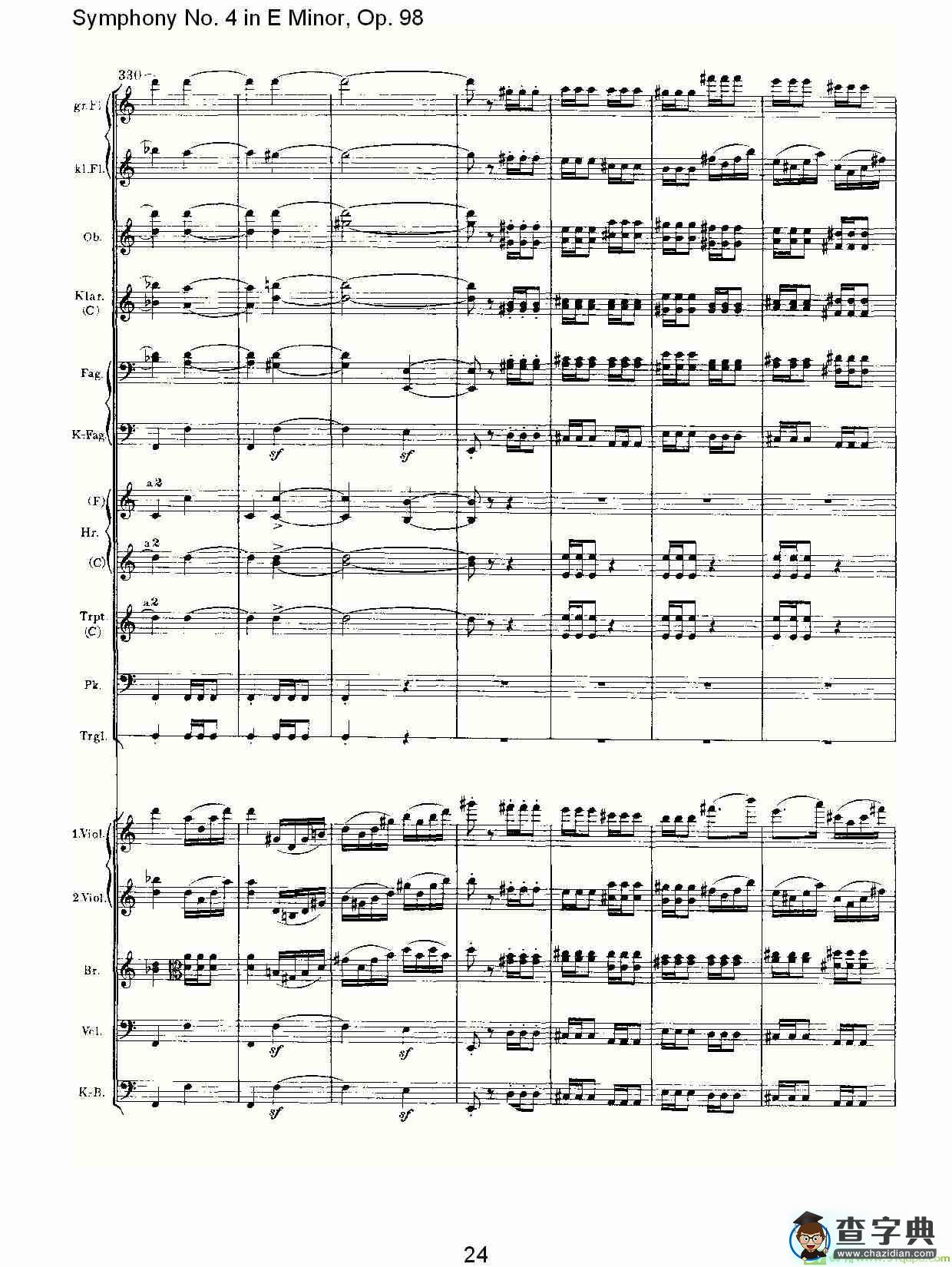 E小调第四交响曲, Op.98 第三乐章简谱(约翰内斯·勃拉姆斯演唱)