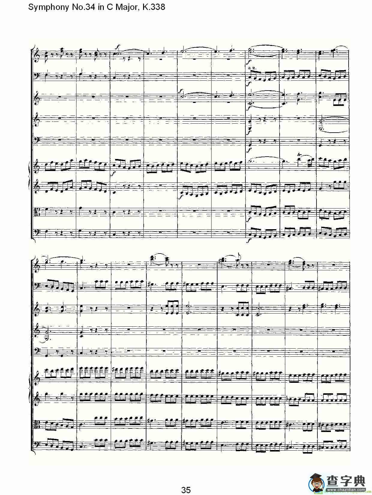 Symphony No.34 in C Major, K.338简谱