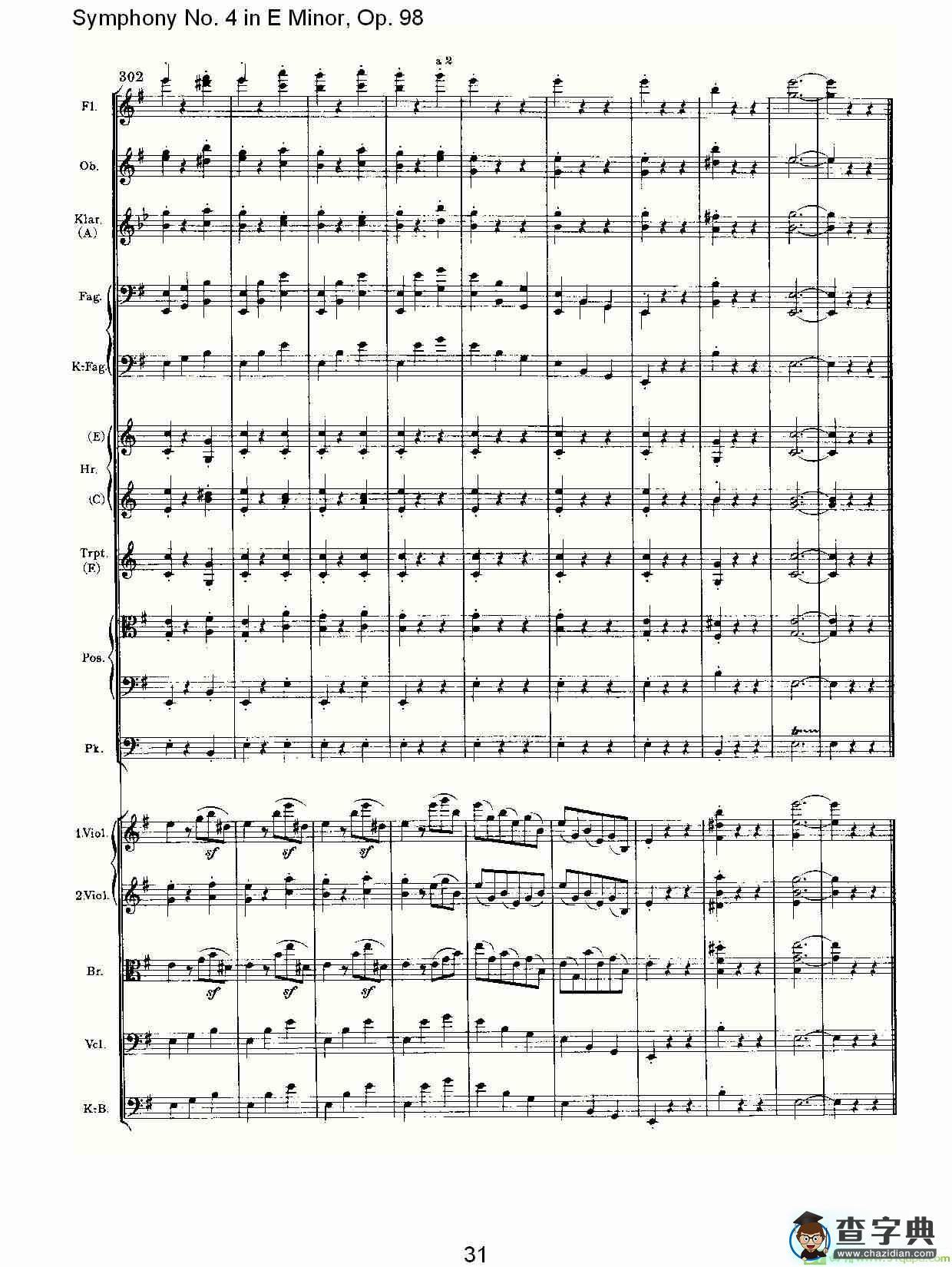 E小调第四交响曲, Op.98 第四乐章简谱(约翰内斯·勃拉姆斯演唱)
