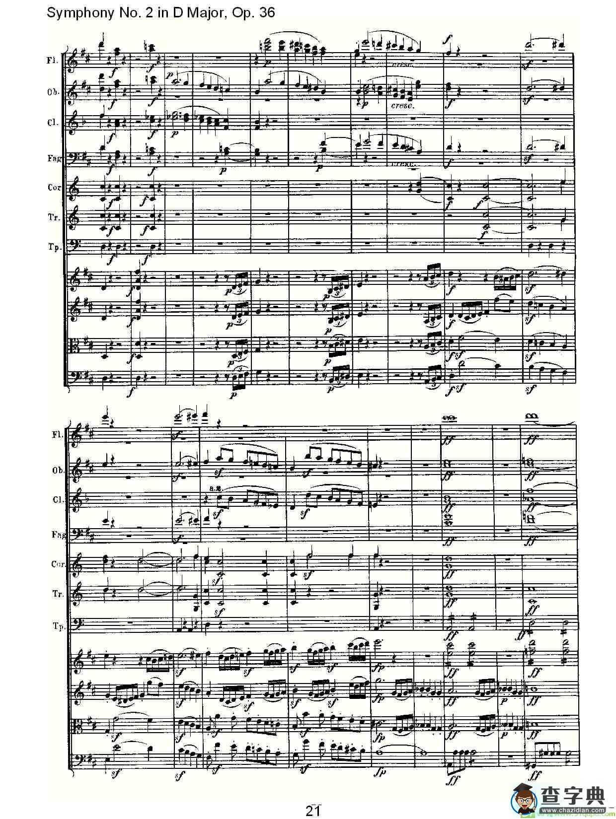 Symphony No. 2 in D Major, Op. 36简谱(路德维西·冯·贝多芬演唱)