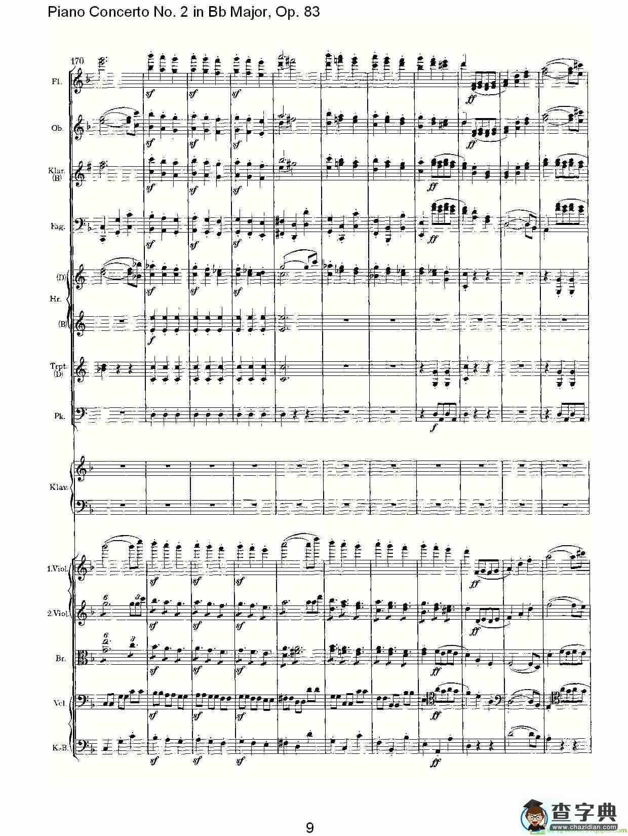 Bb大调钢琴第二协奏曲, Op.83第二乐章简谱(约翰内斯·勃拉姆斯演唱)