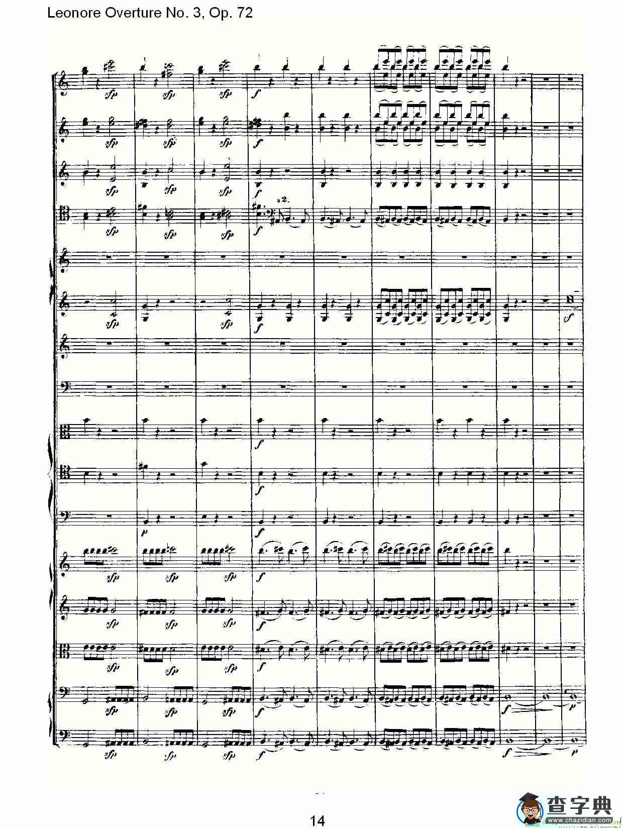 Leonore Overture No. 3, Op. 72简谱(路德维西·冯·贝多芬演唱)