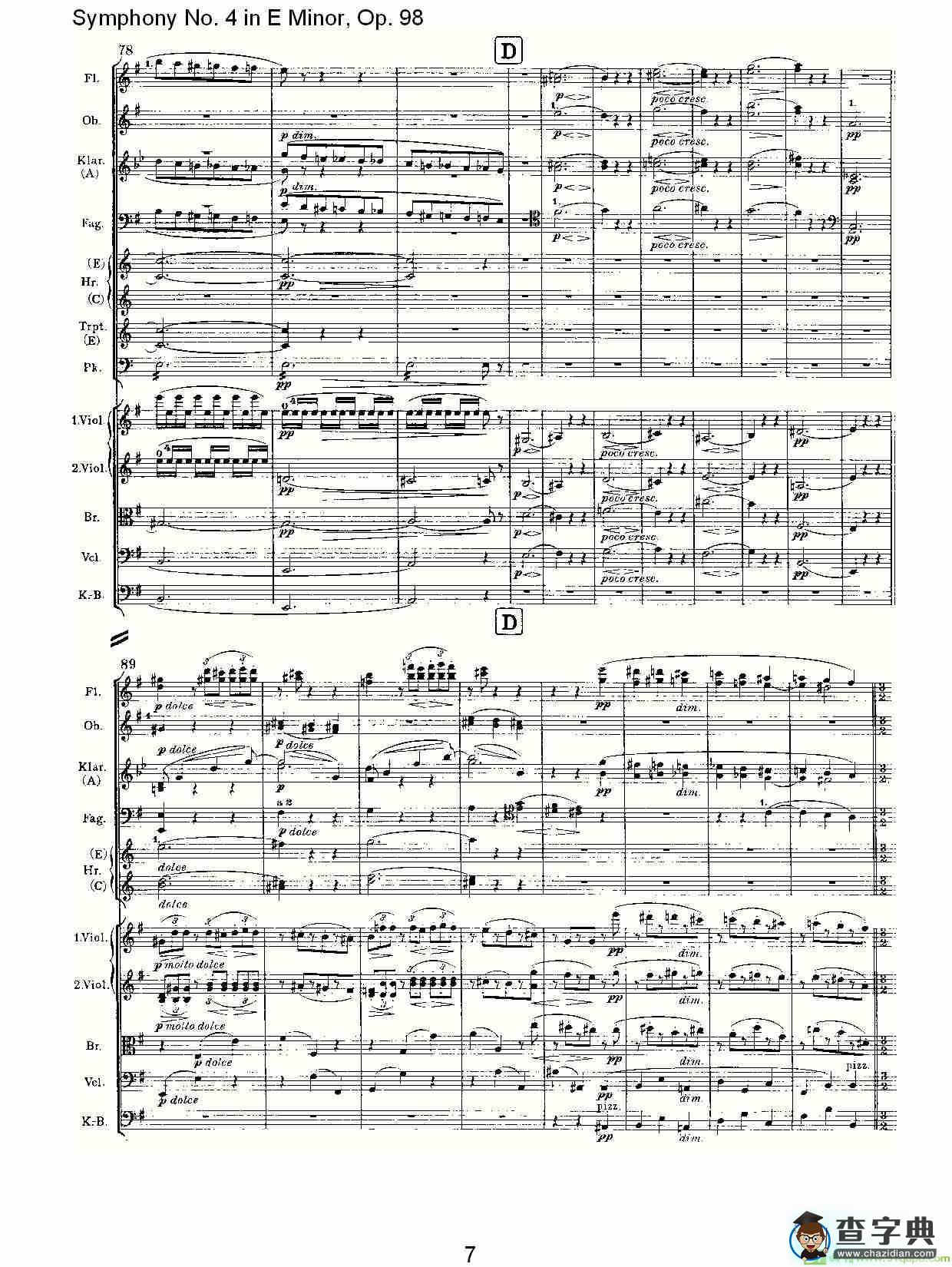 E小调第四交响曲, Op.98 第四乐章简谱(约翰内斯·勃拉姆斯演唱)