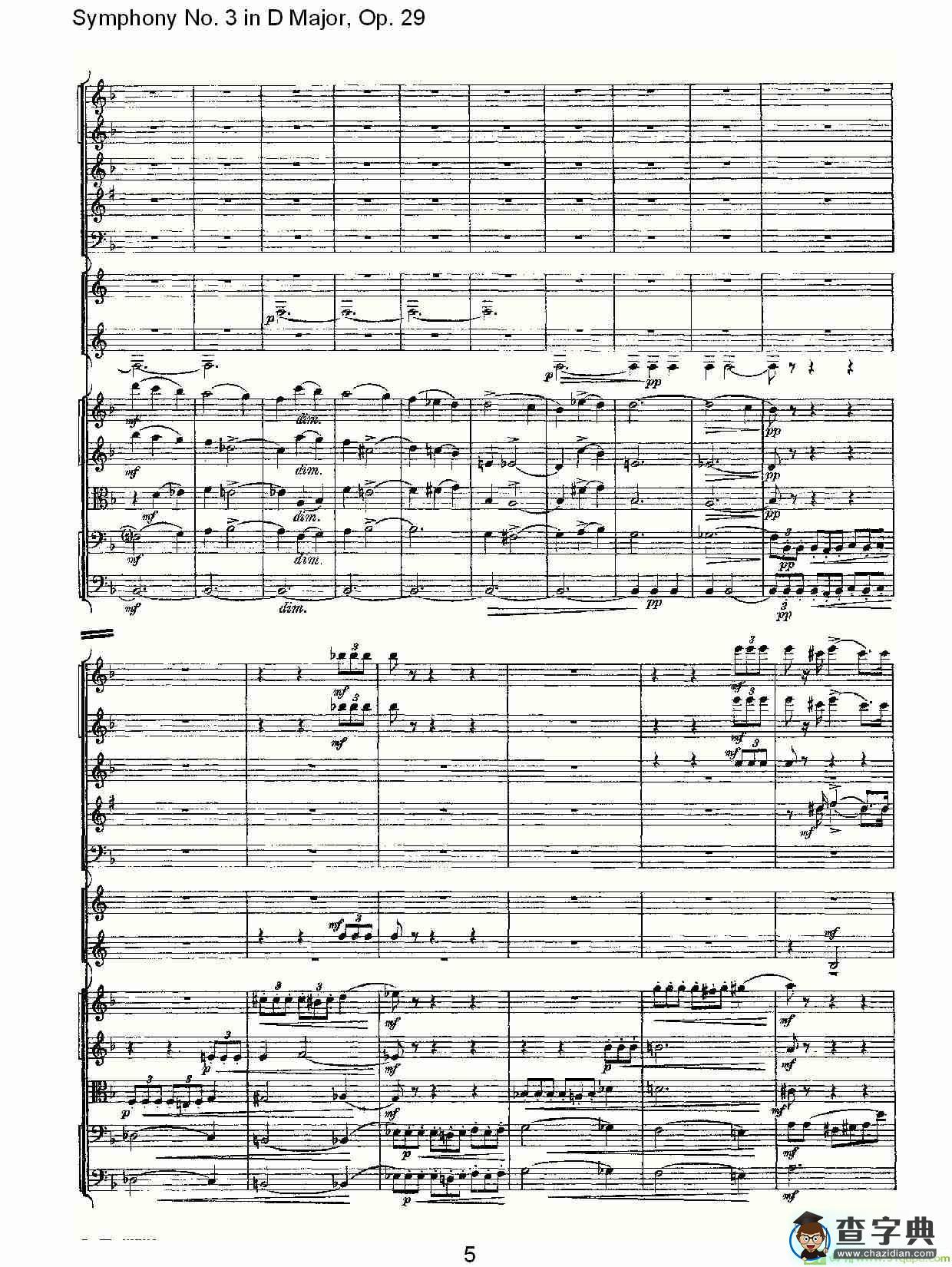 D大调第三交响曲,  Op.29 第三乐章简谱(彼得·伊利奇·柴可夫斯基演唱)