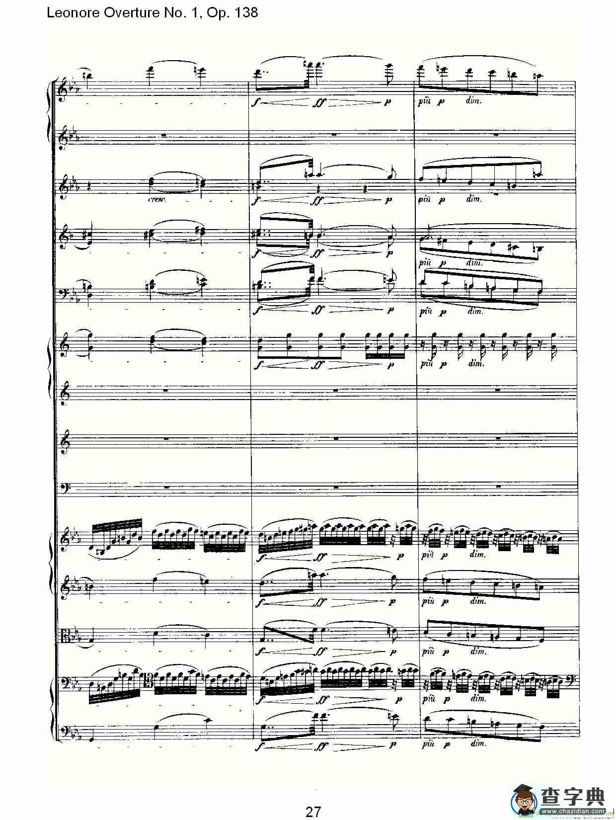 Leonore Overture No. 1, Op. 138简谱(路德维西·冯·贝多芬演唱)