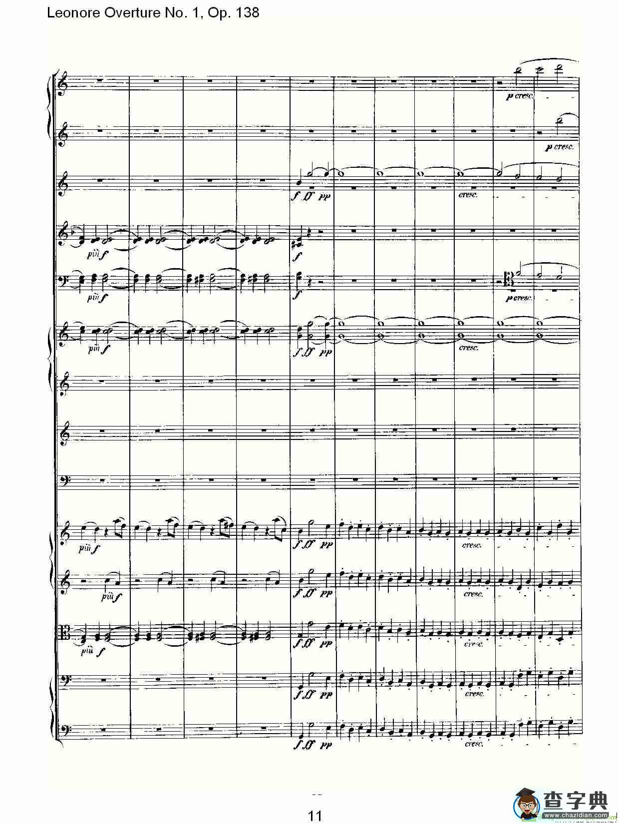 Leonore Overture No. 1, Op. 138简谱(路德维西·冯·贝多芬演唱)