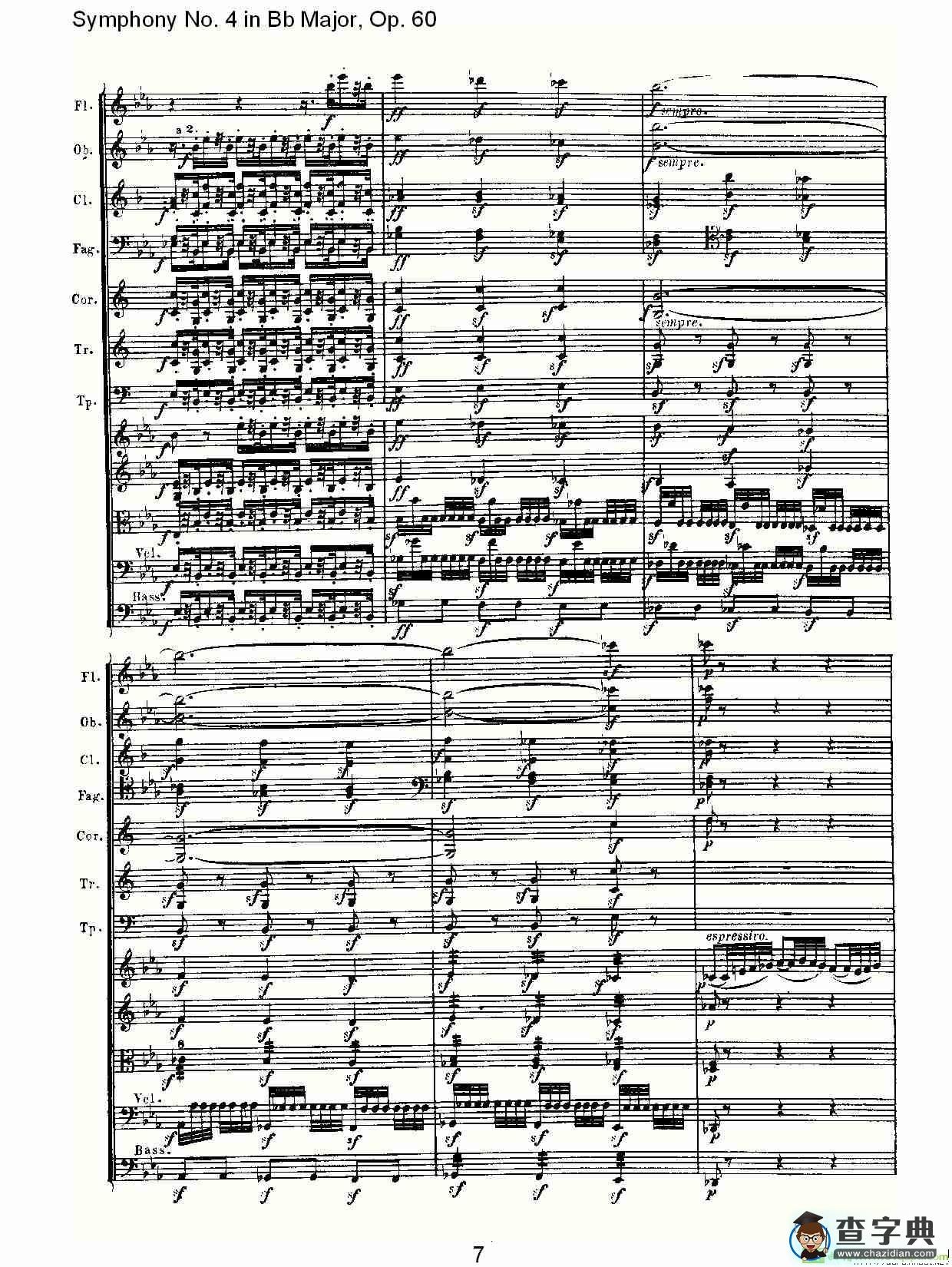 bB大调第四交响曲 Op.60第二乐章简谱(路德维西·冯·贝多芬演唱)