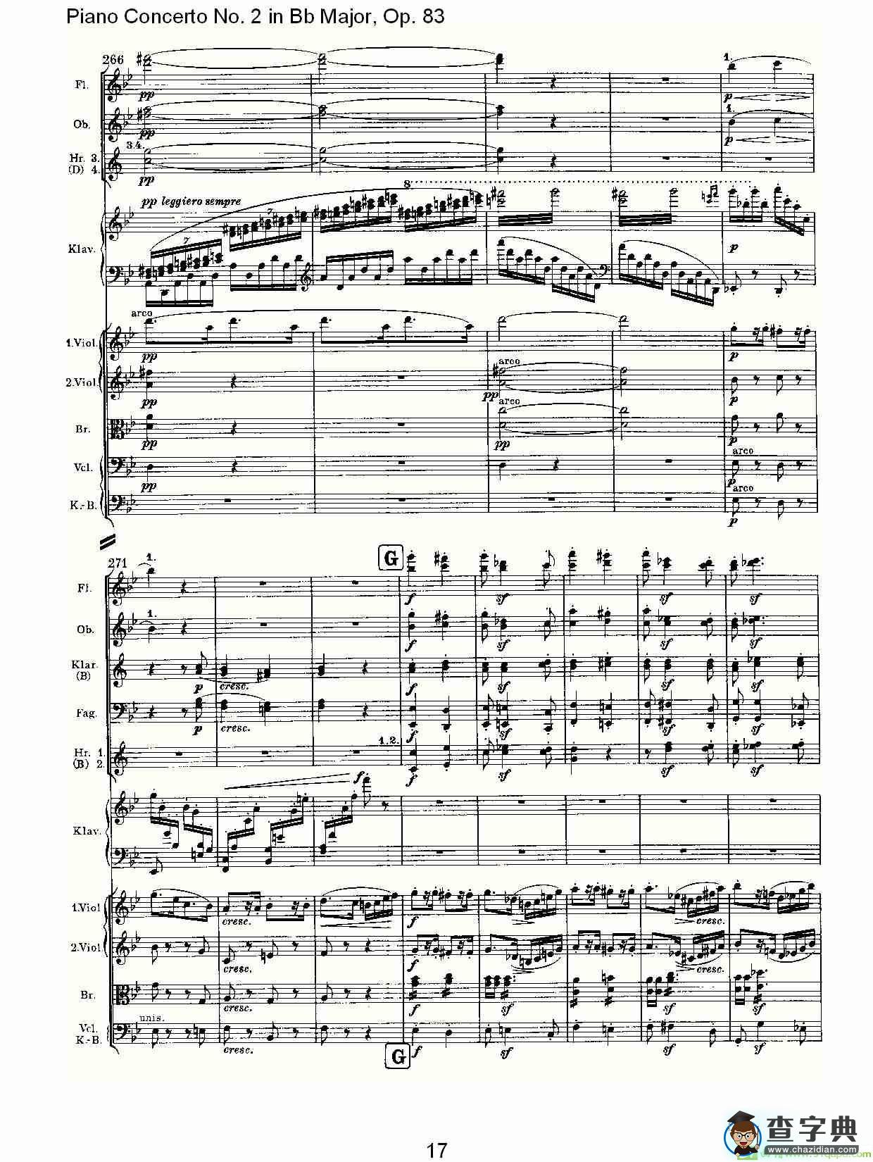 Bb大调钢琴第二协奏曲, Op.83第四乐章简谱(约翰内斯·勃拉姆斯演唱)