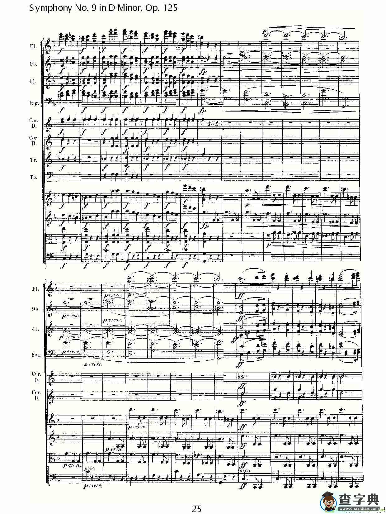 D小调第九交响曲 Op.125第二乐章简谱(路德维西·冯·贝多芬演唱)
