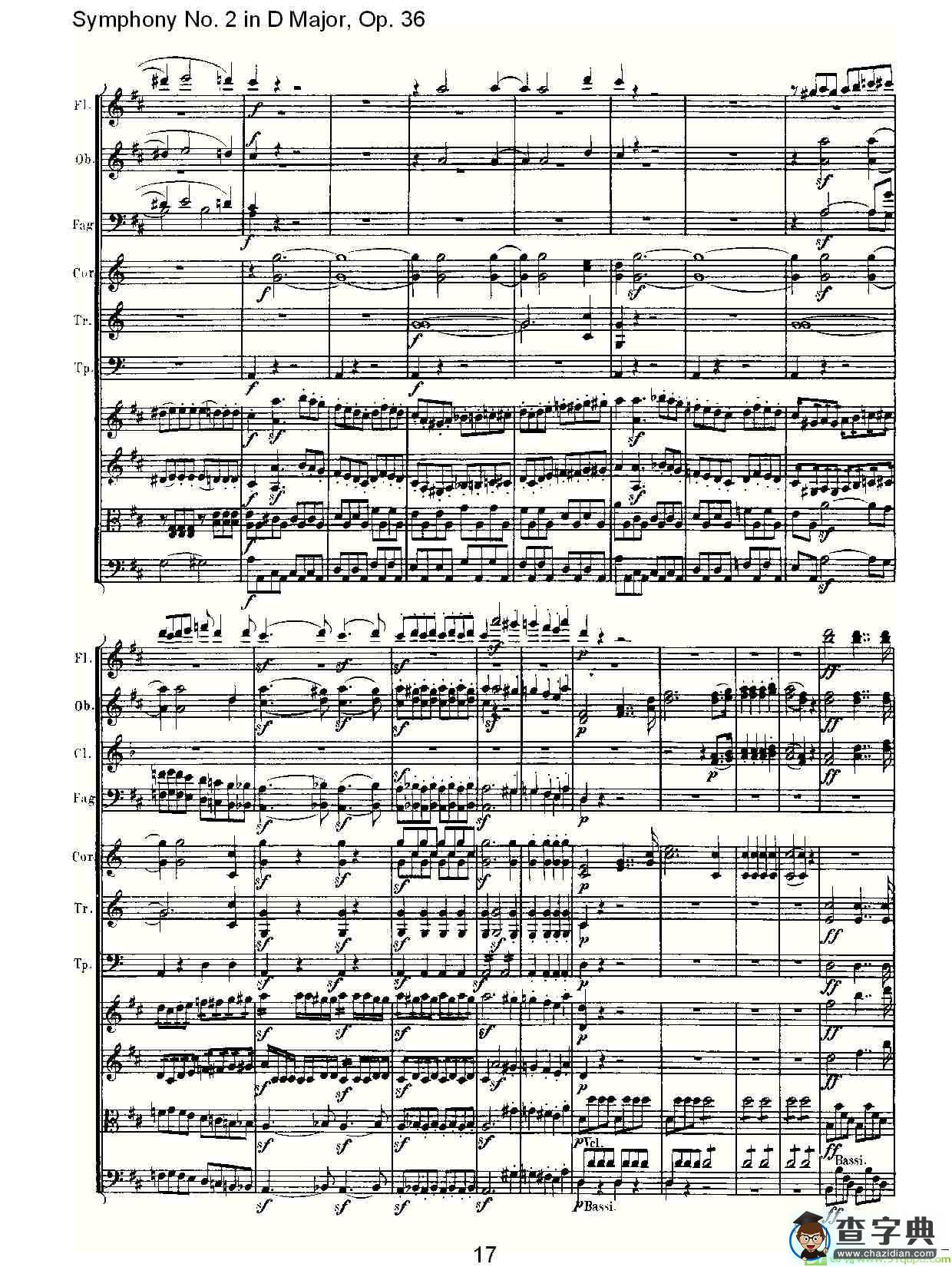 Symphony No. 2 in D Major, Op. 36简谱(路德维西·冯·贝多芬演唱)