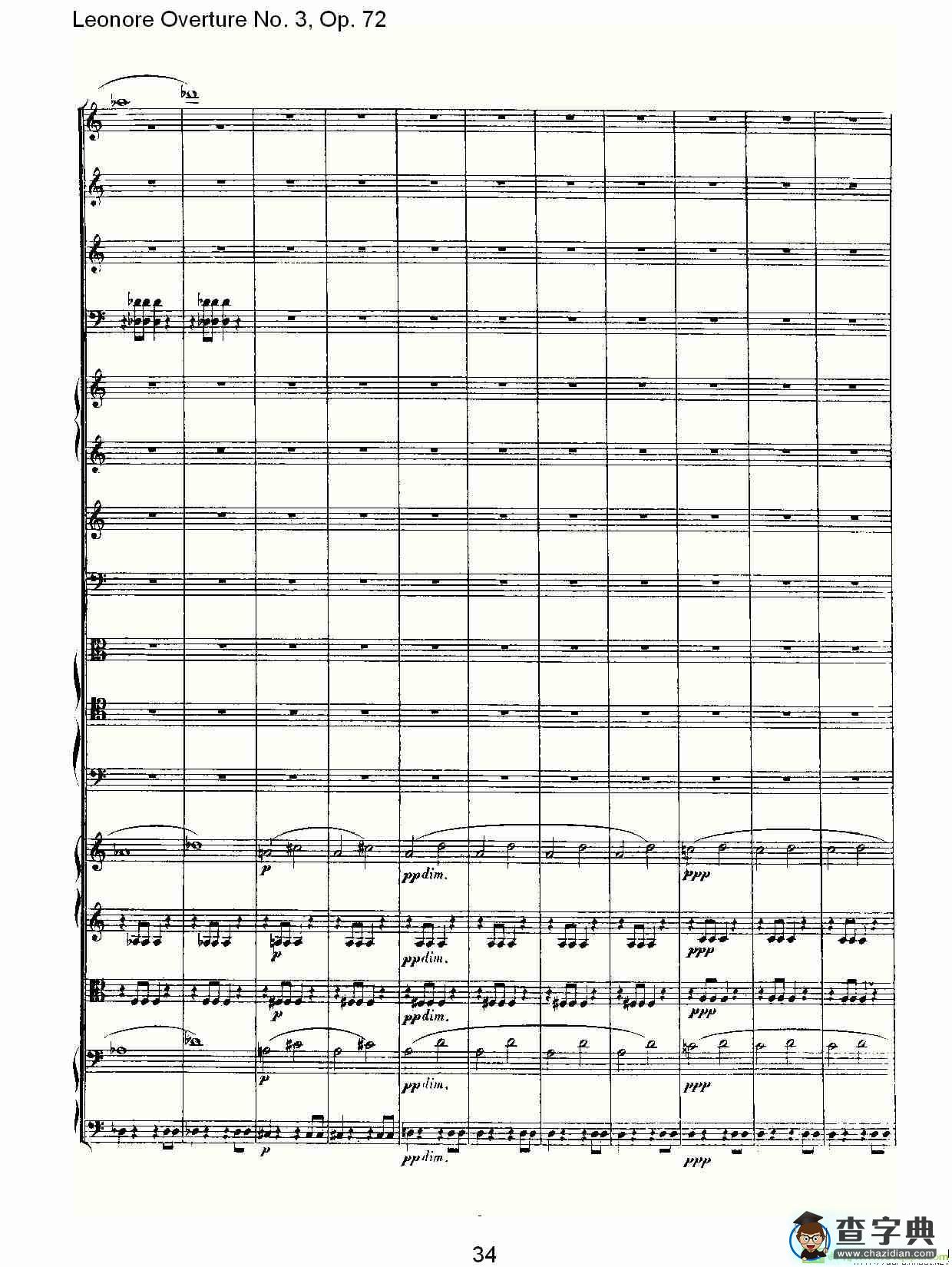 Leonore Overture No. 3, Op. 72简谱(路德维西·冯·贝多芬演唱)