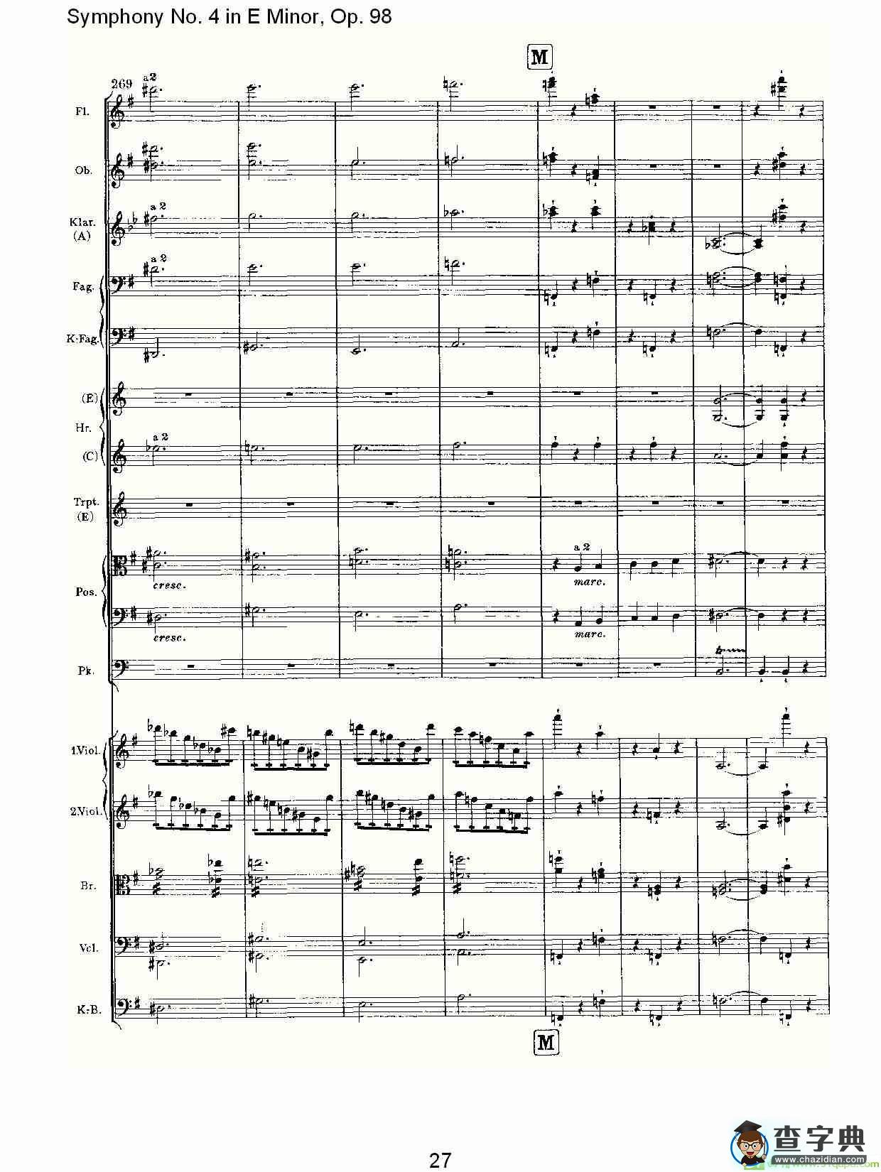 E小调第四交响曲, Op.98 第四乐章简谱(约翰内斯·勃拉姆斯演唱)