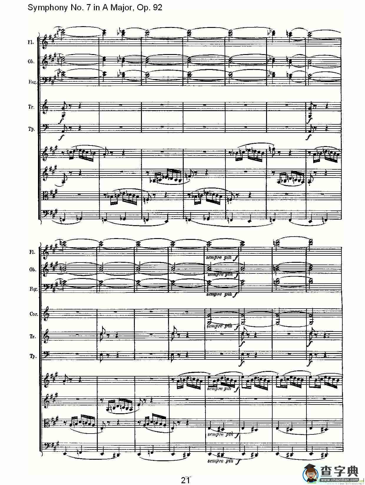 A大调第七交响曲 Op.92第四乐章简谱(路德维西·冯·贝多芬演唱)