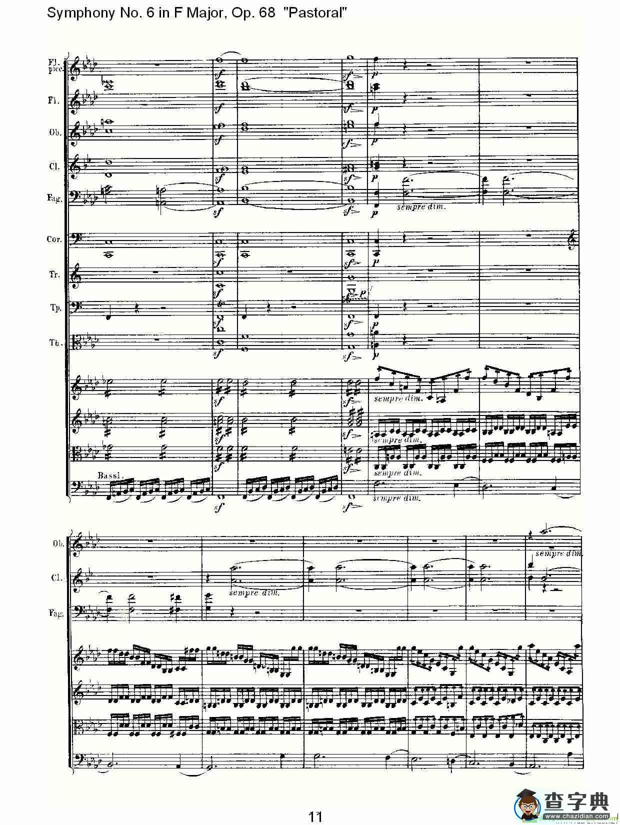 F大调第六交响曲 Op.68第四乐章简谱