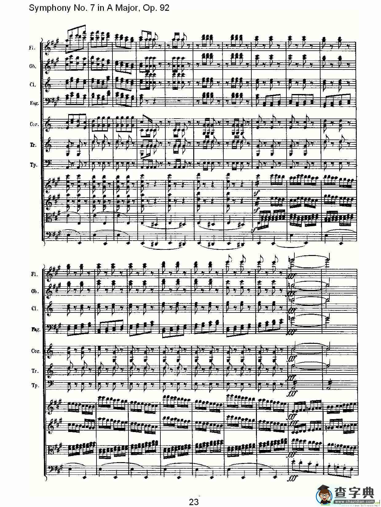 A大调第七交响曲 Op.92第四乐章简谱(路德维西·冯·贝多芬演唱)