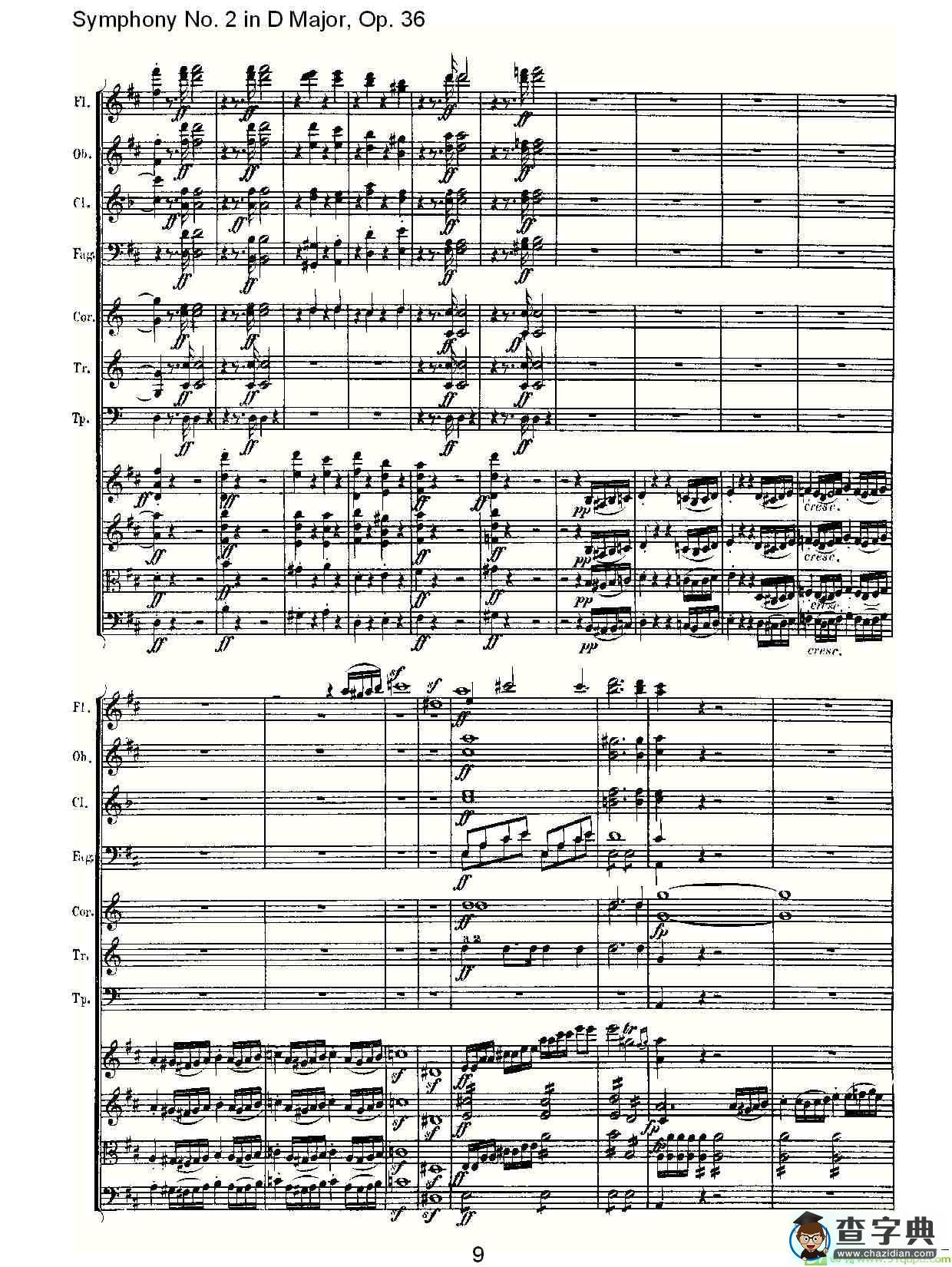 Symphony No. 2 in D Major, Op. 36简谱(路德维西·冯·贝多芬演唱)