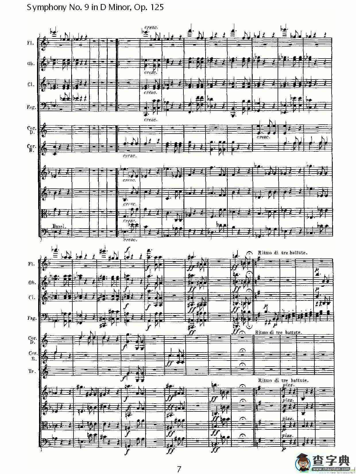 D小调第九交响曲 Op.125第二乐章简谱(路德维西·冯·贝多芬演唱)