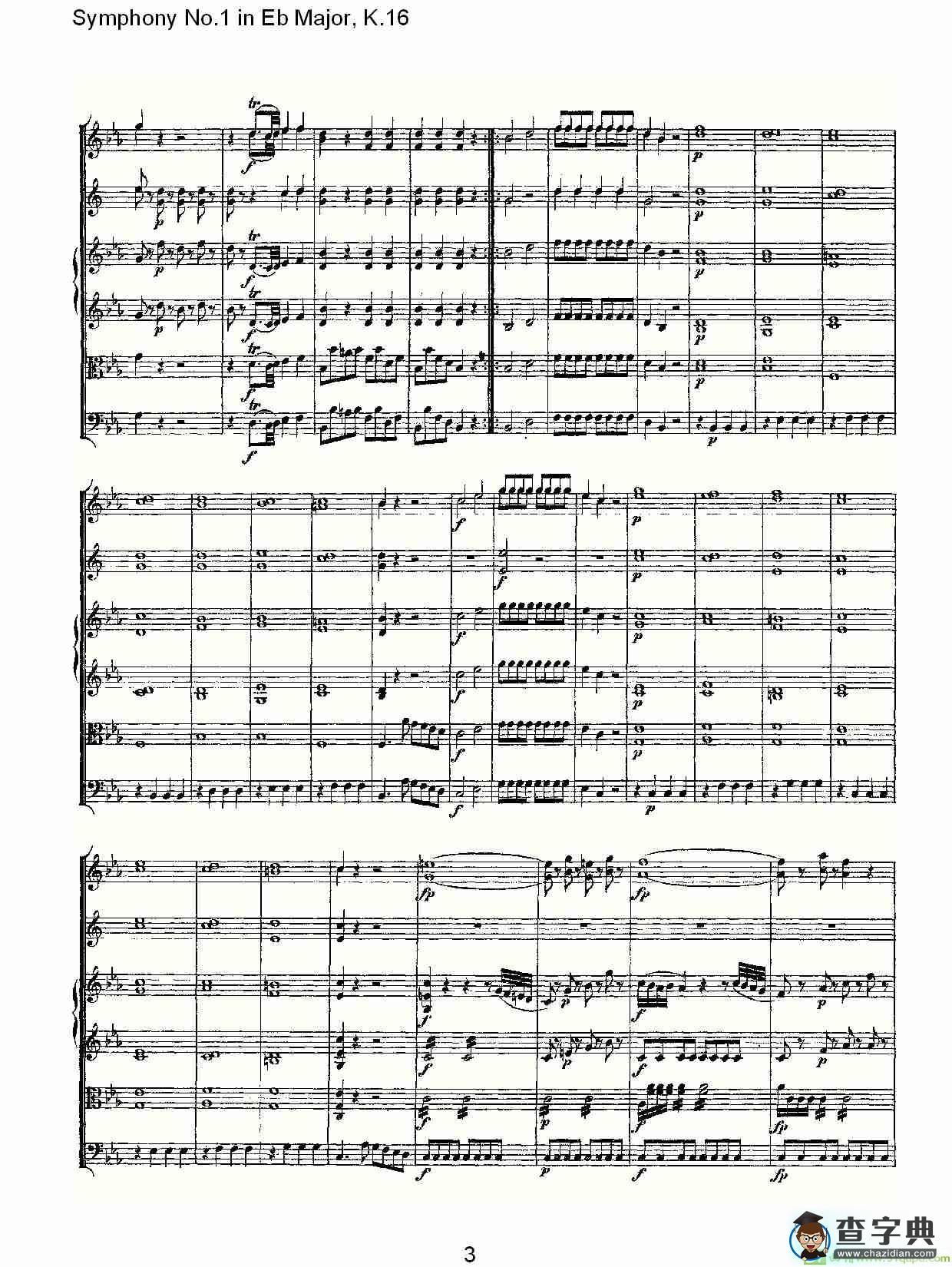 Symphony No.1 in Eb Major，K.16简谱