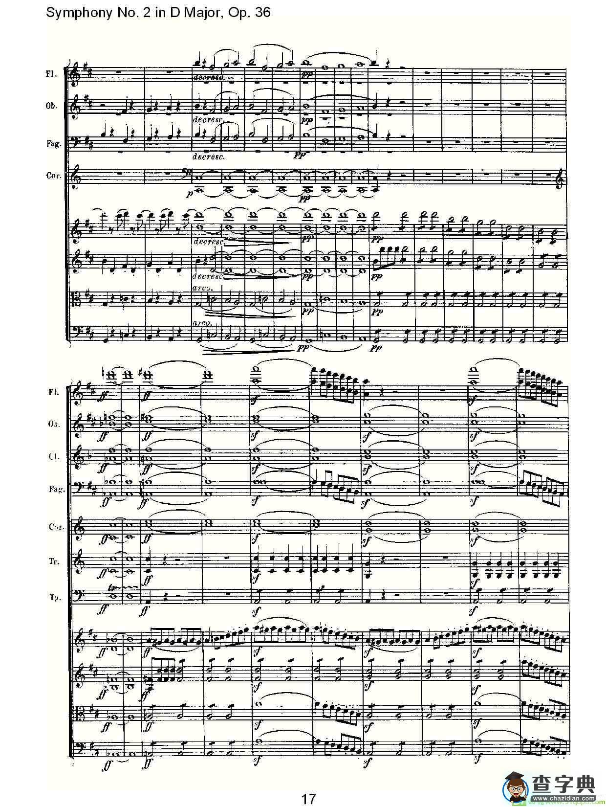 D大调第二交响曲 Op.36第四乐章简谱(路德维西·冯·贝多芬演唱)