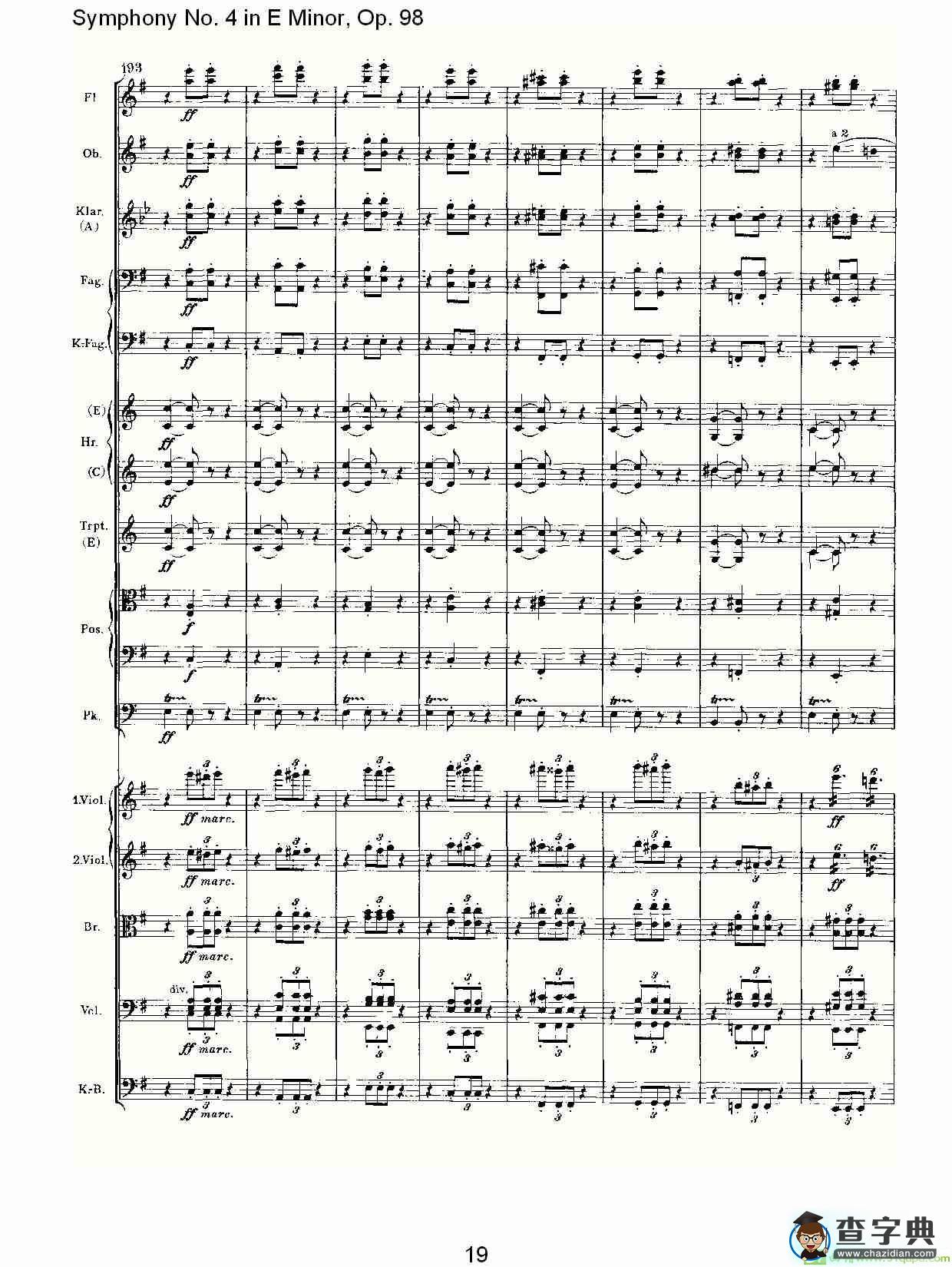 E小调第四交响曲, Op.98 第四乐章简谱(约翰内斯·勃拉姆斯演唱)