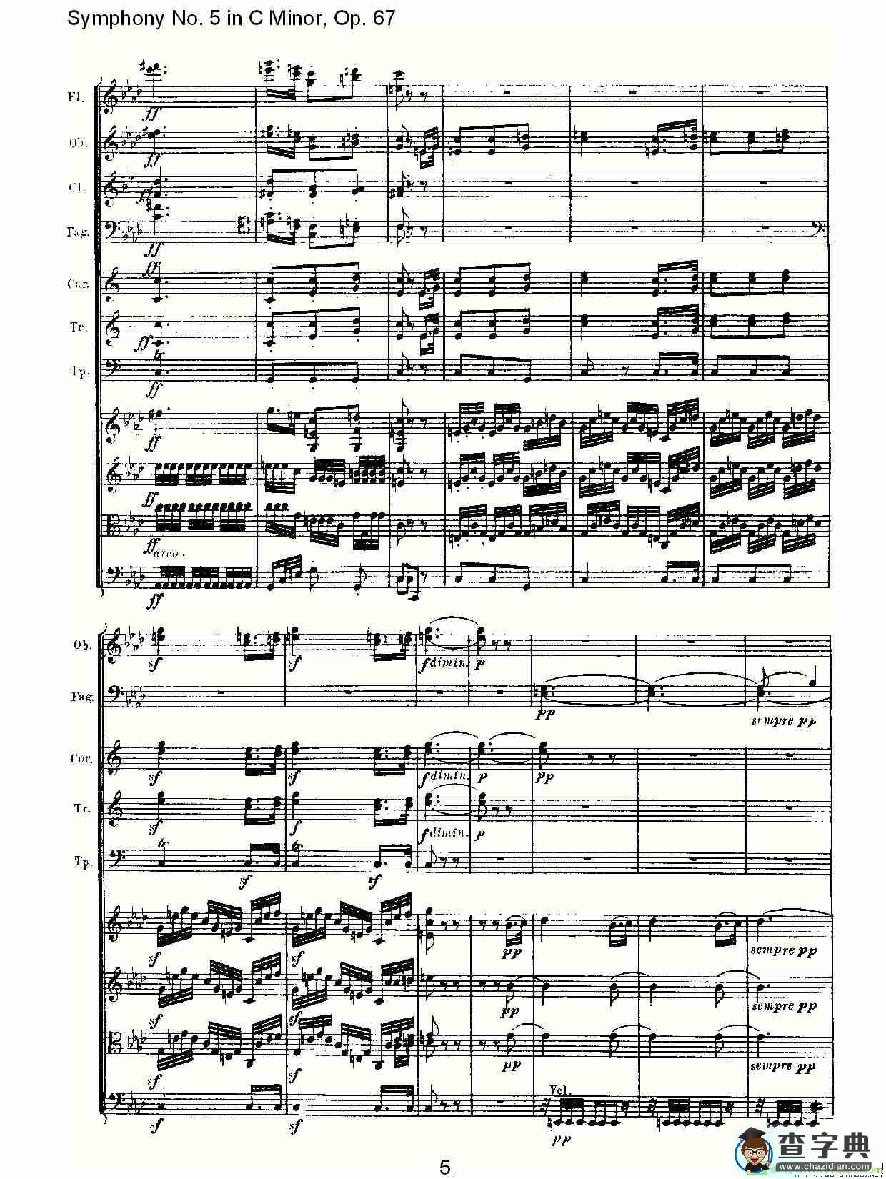 C小调第五交响曲 Op.67第二乐章简谱(路德维西·冯·贝多芬演唱)