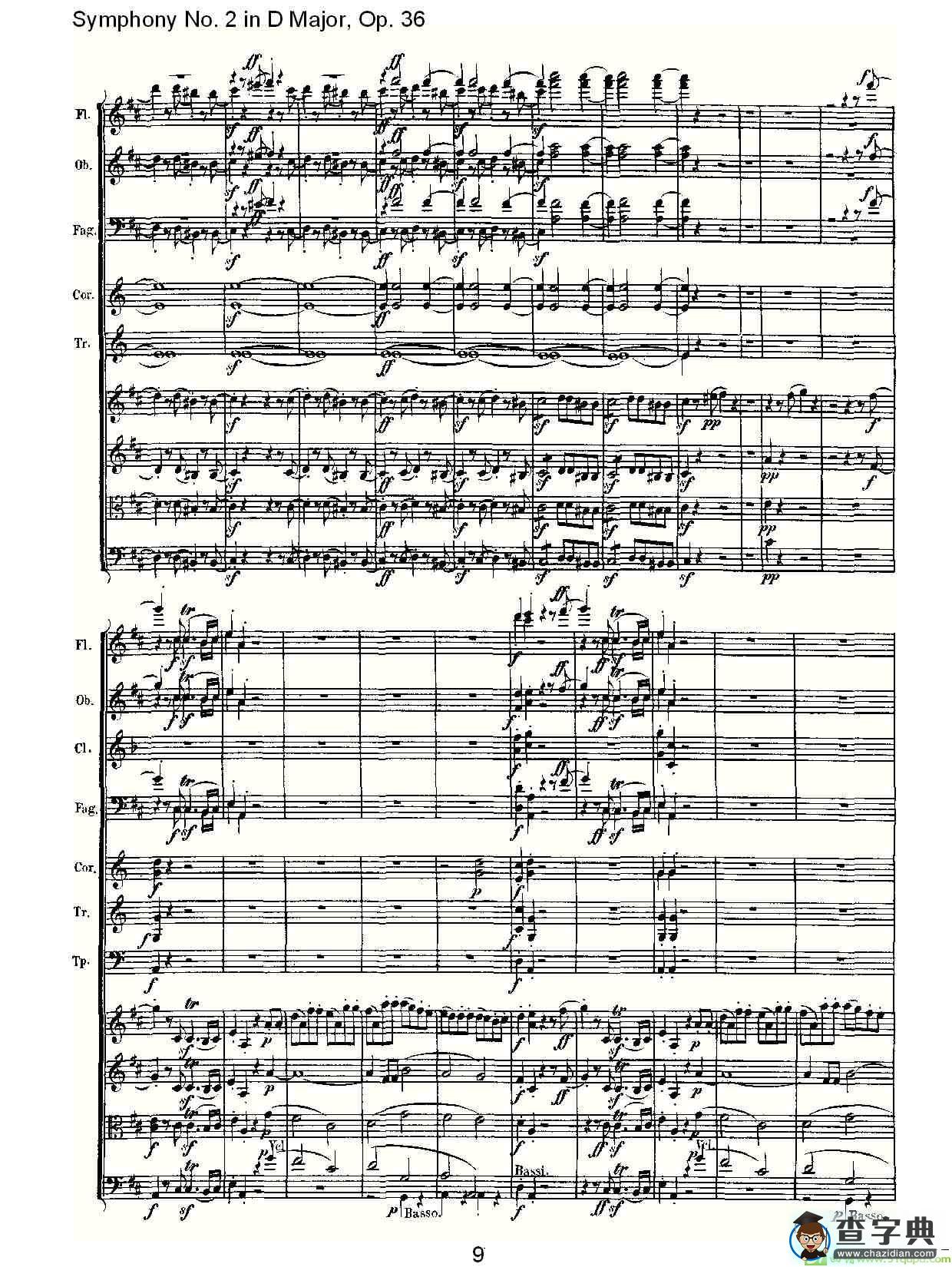 D大调第二交响曲 Op.36第四乐章简谱(路德维西·冯·贝多芬演唱)