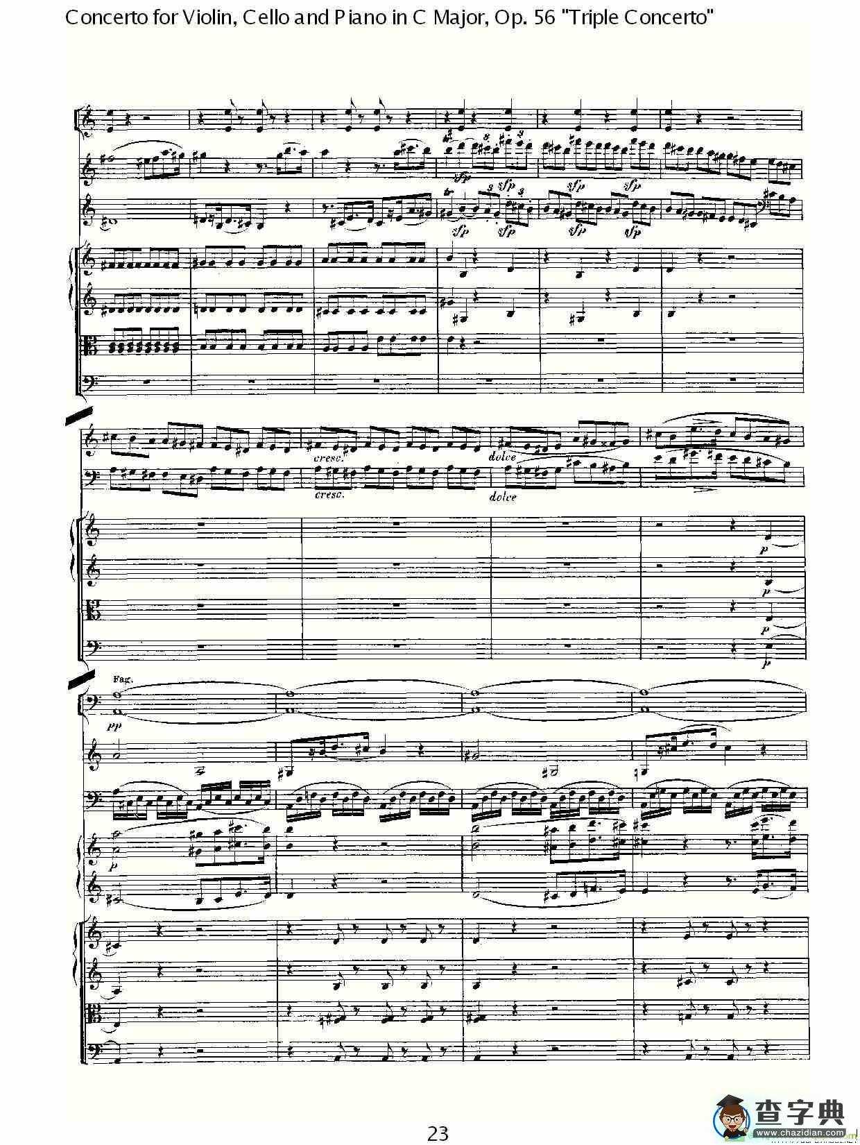 C大调大提琴与钢琴协奏曲 Op.56第一乐章简谱