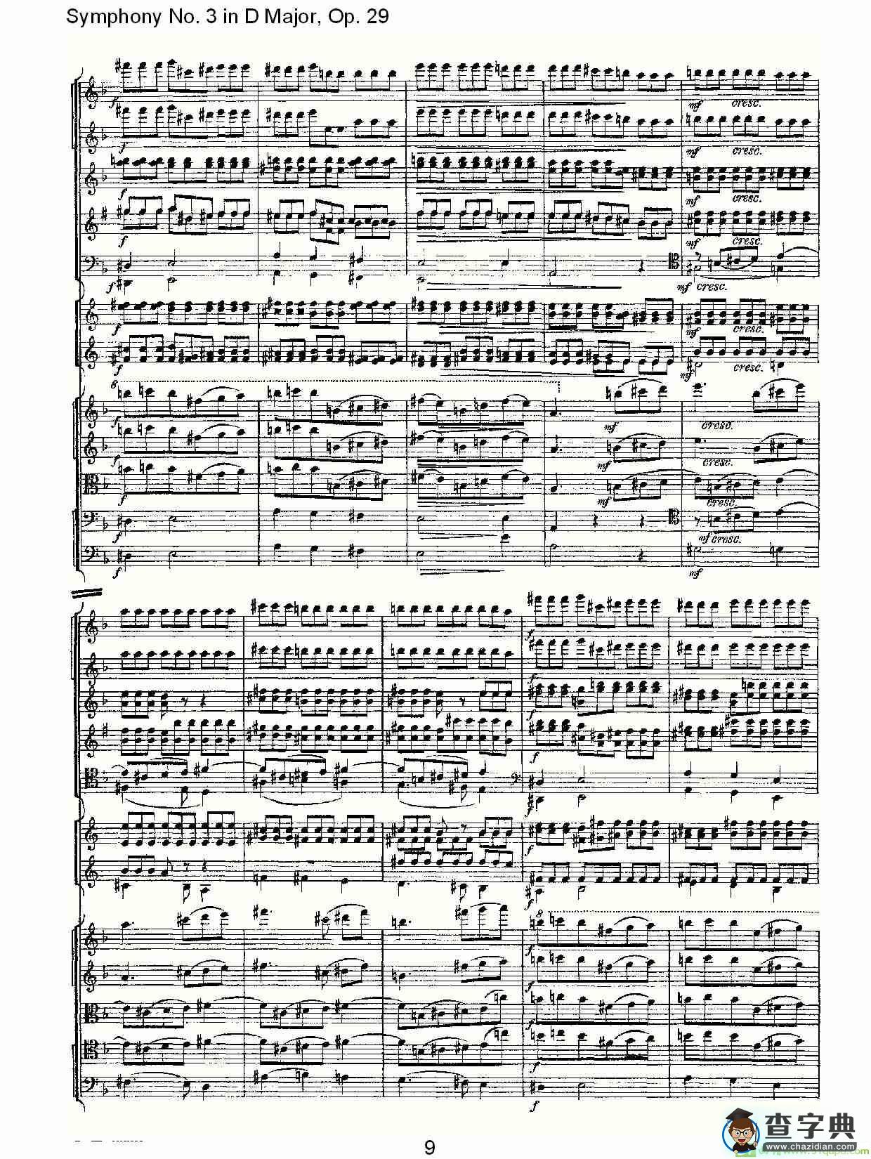 D大调第三交响曲,  Op.29 第三乐章简谱(彼得·伊利奇·柴可夫斯基演唱)