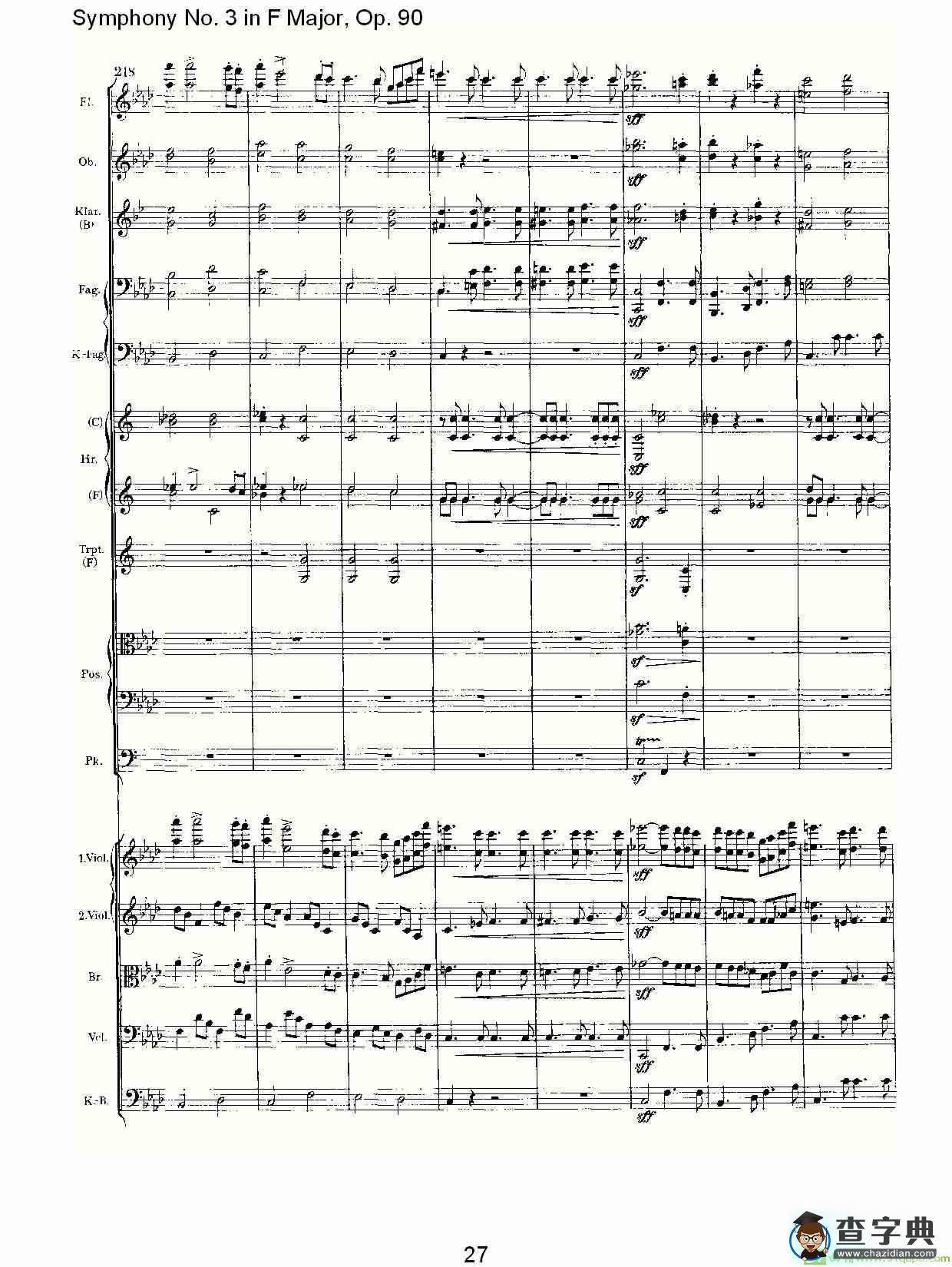 F大调第三交响曲, Op.90第四乐章简谱(约翰内斯·勃拉姆斯演唱)