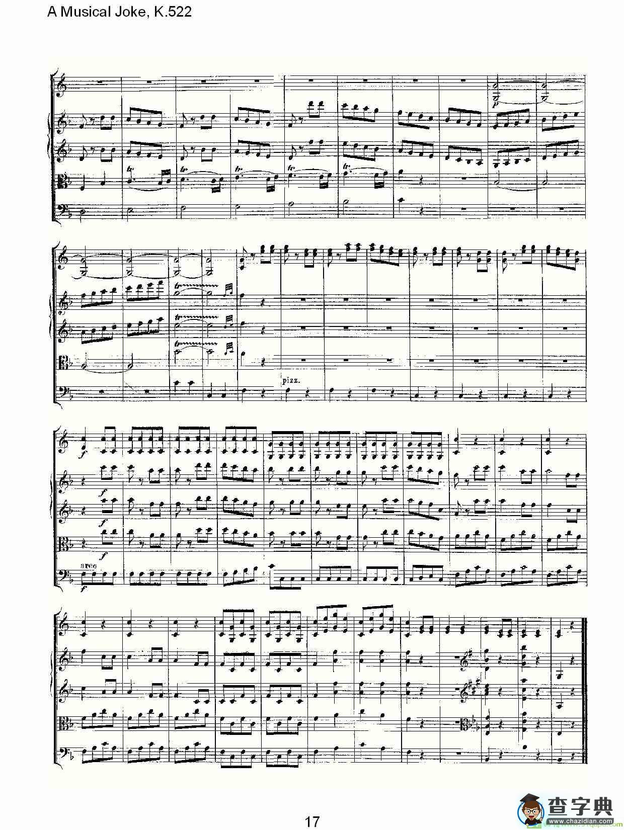A Musical Joke, K.522简谱
