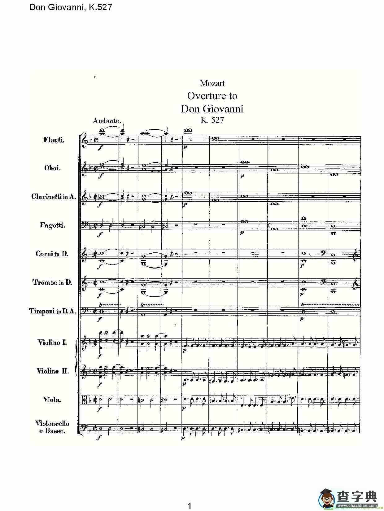Don Giovanni, K.527简谱