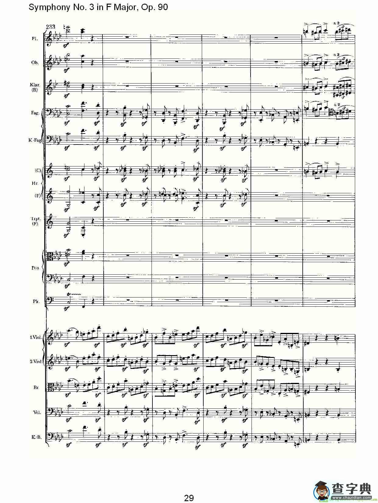 F大调第三交响曲, Op.90第四乐章简谱(约翰内斯·勃拉姆斯演唱)