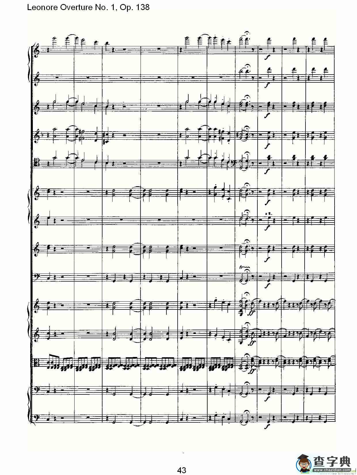 Leonore Overture No. 1, Op. 138简谱(路德维西·冯·贝多芬演唱)