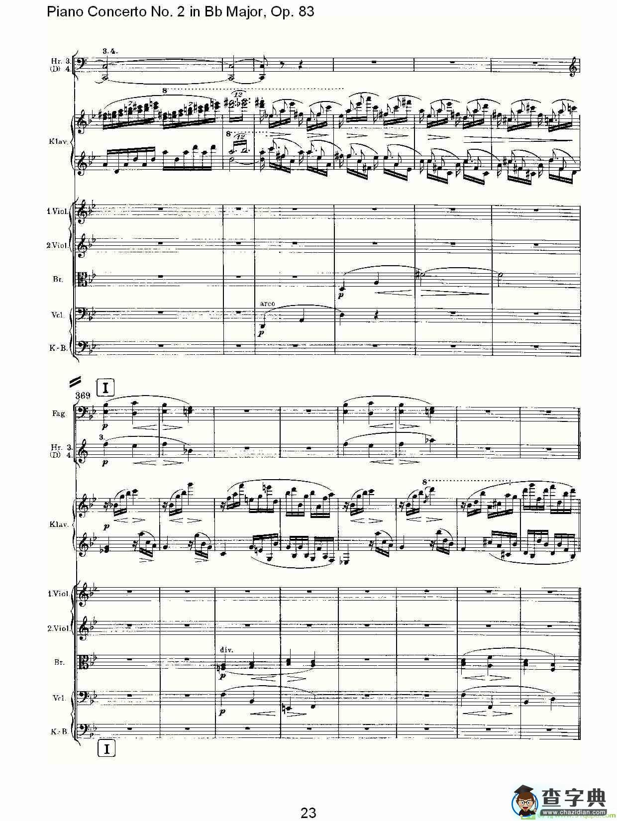 Bb大调钢琴第二协奏曲, Op.83第四乐章简谱(约翰内斯·勃拉姆斯演唱)
